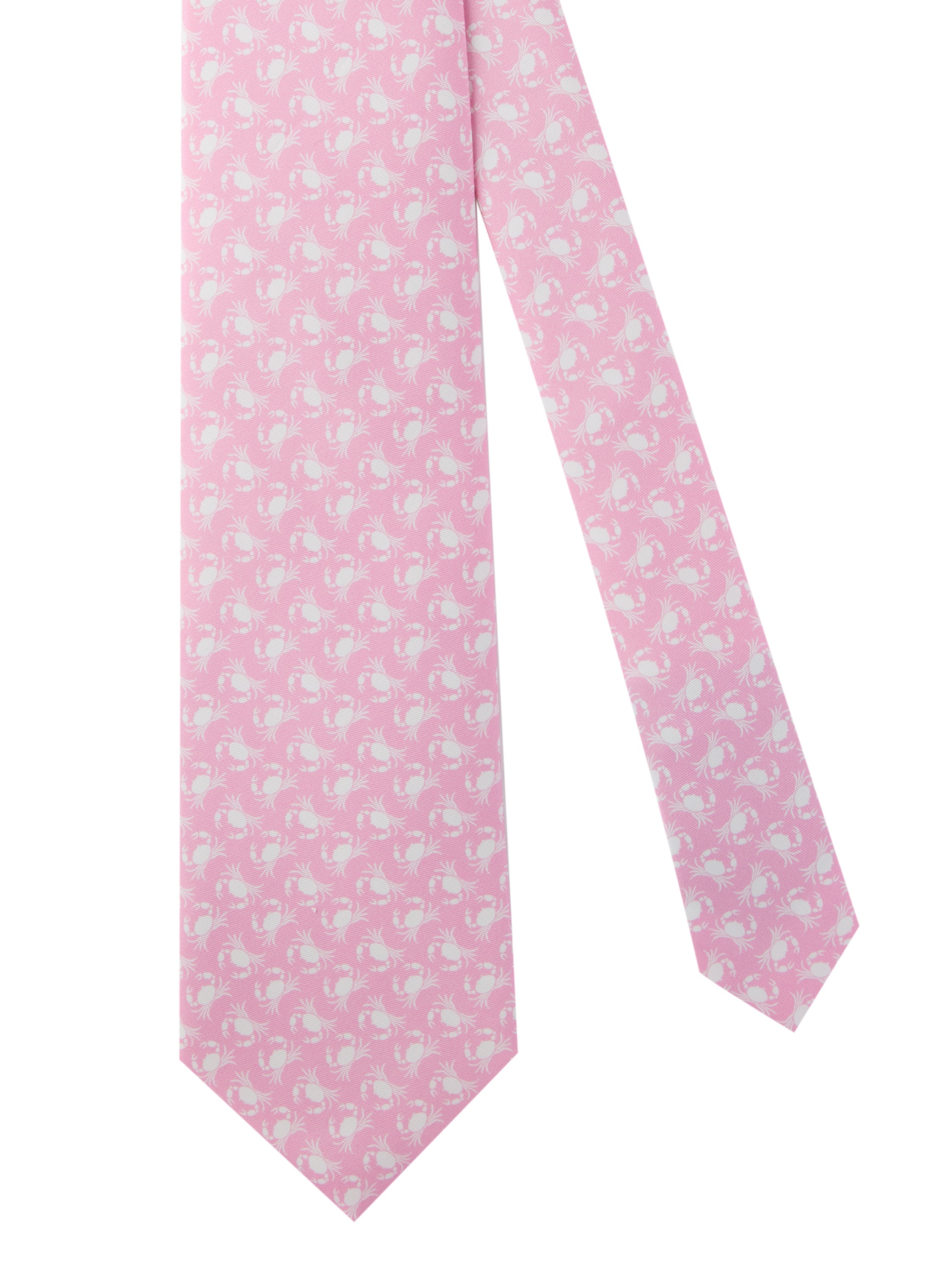 Crab Silk Tie - Pale Pink