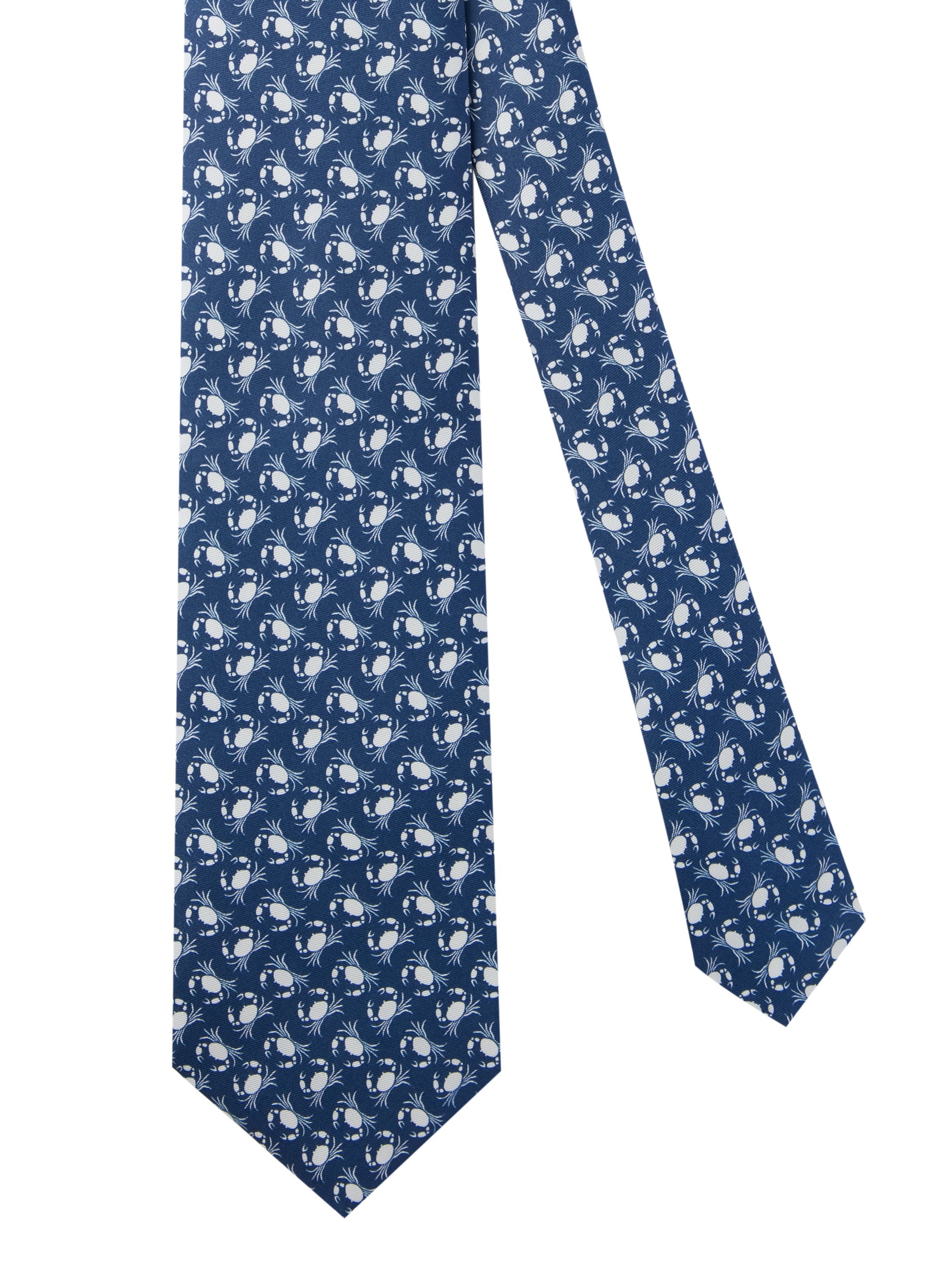 Crab Silk Tie - Navy