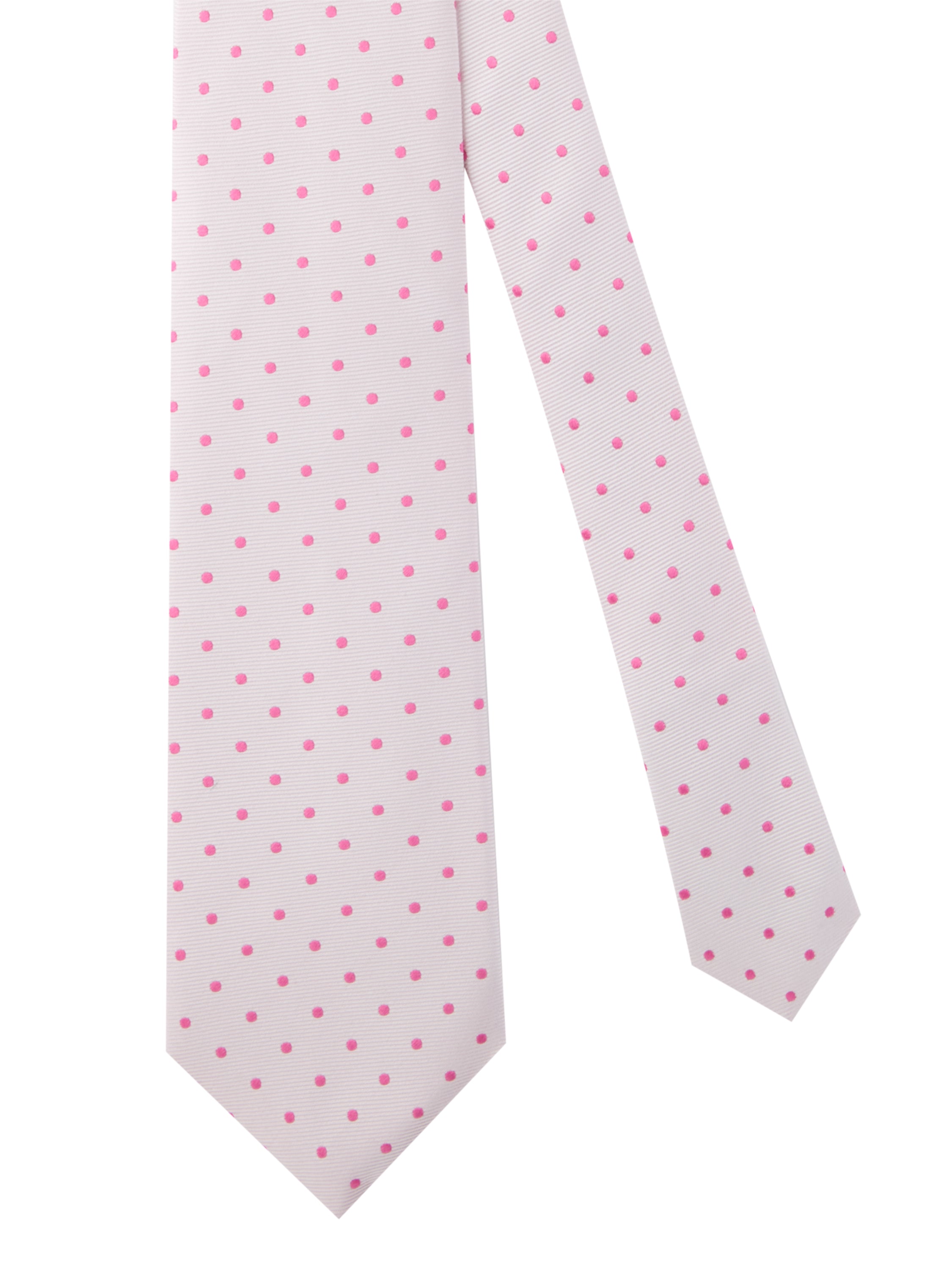 Woven Polka Dot Silk Tie - Pink