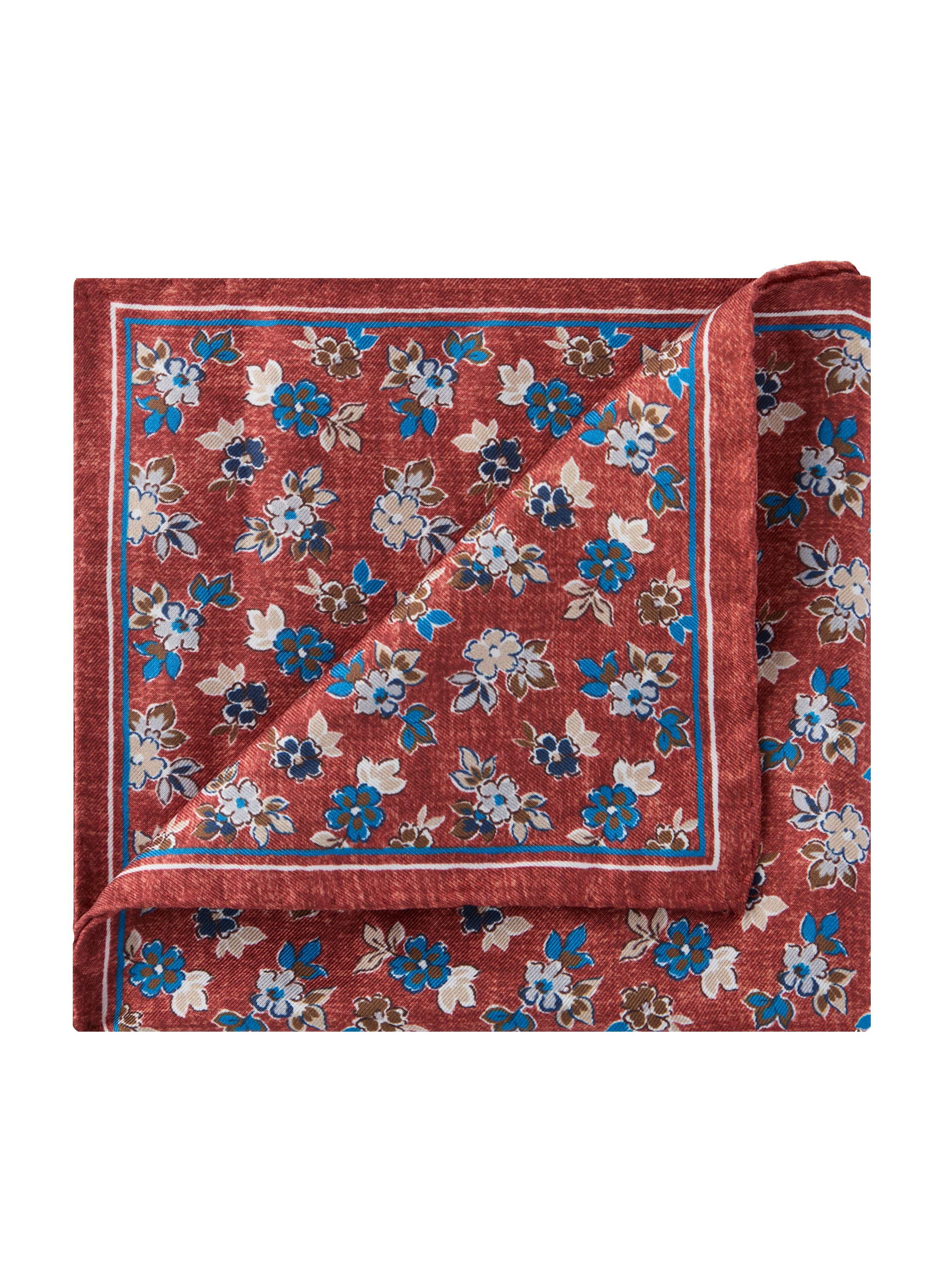 Floral Silk Handkerchief - Wine