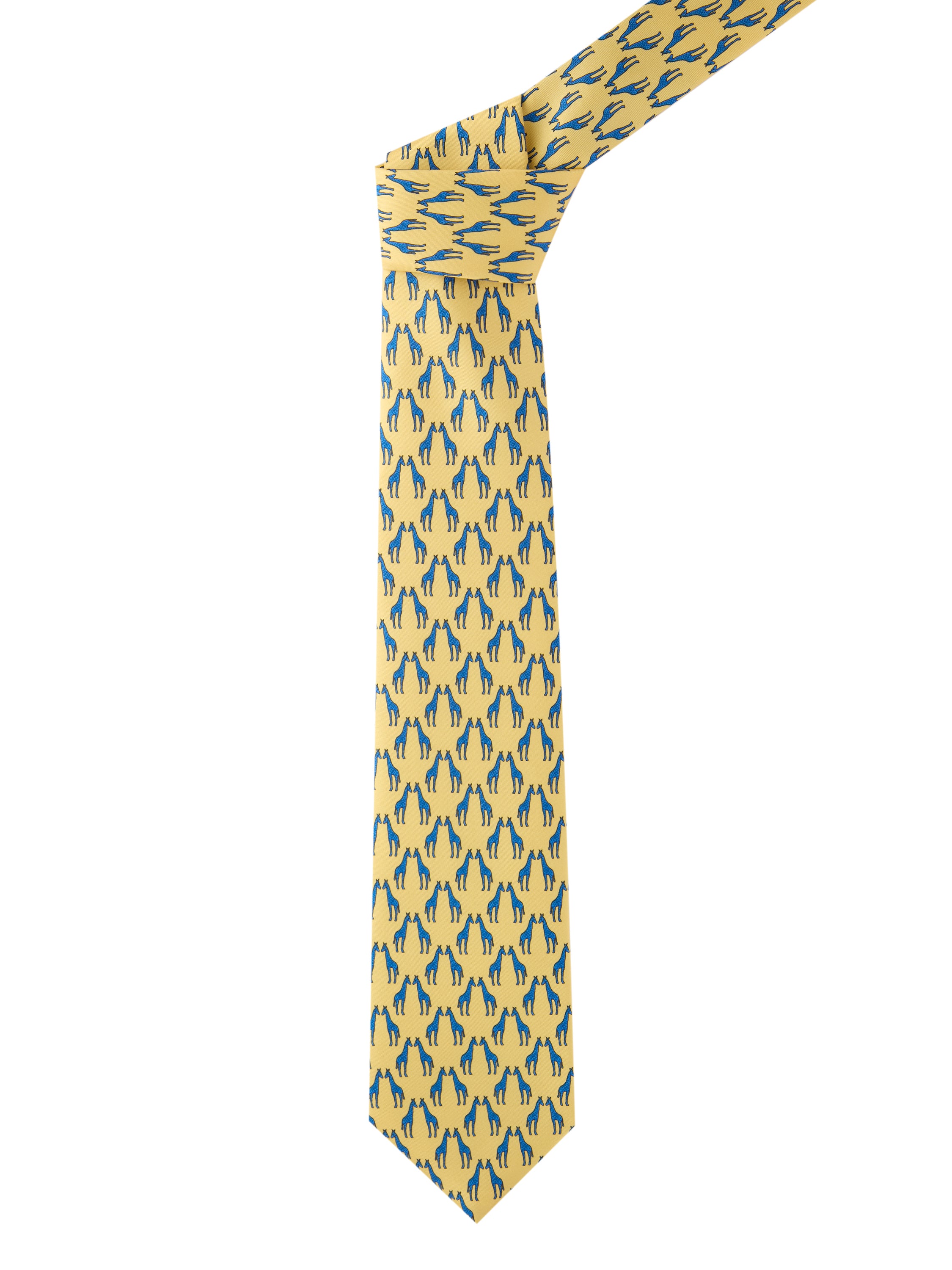 Giraffe Silk Tie - Yellow