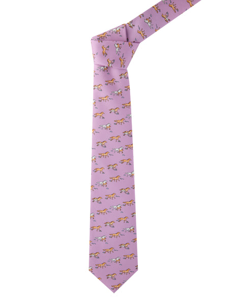 Horse & Steed Silk Tie - Lilac | Men's Ties | Oliver Brown, London