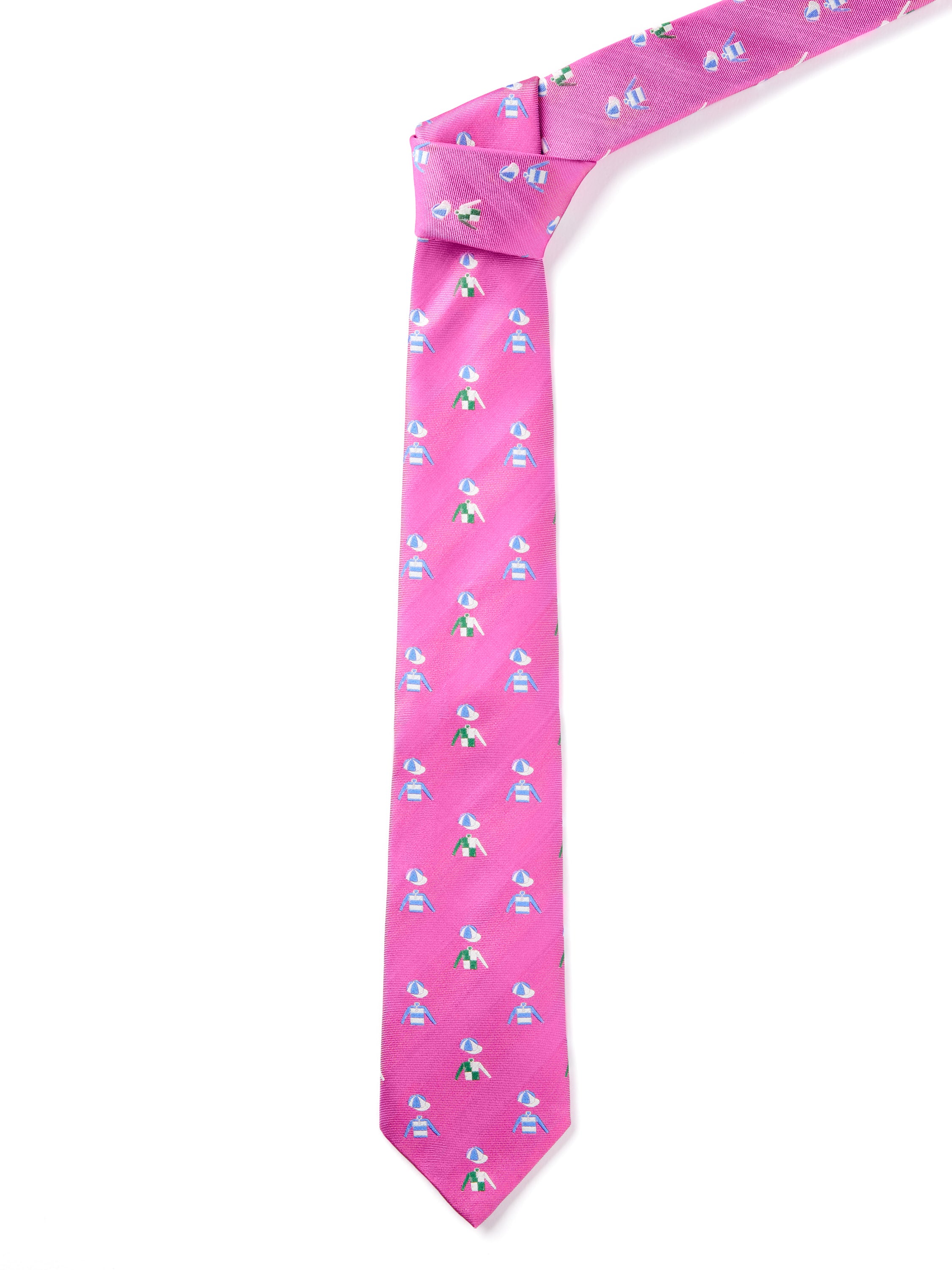 English Woven Silk Jockey & Cap Tie - Pale Pink