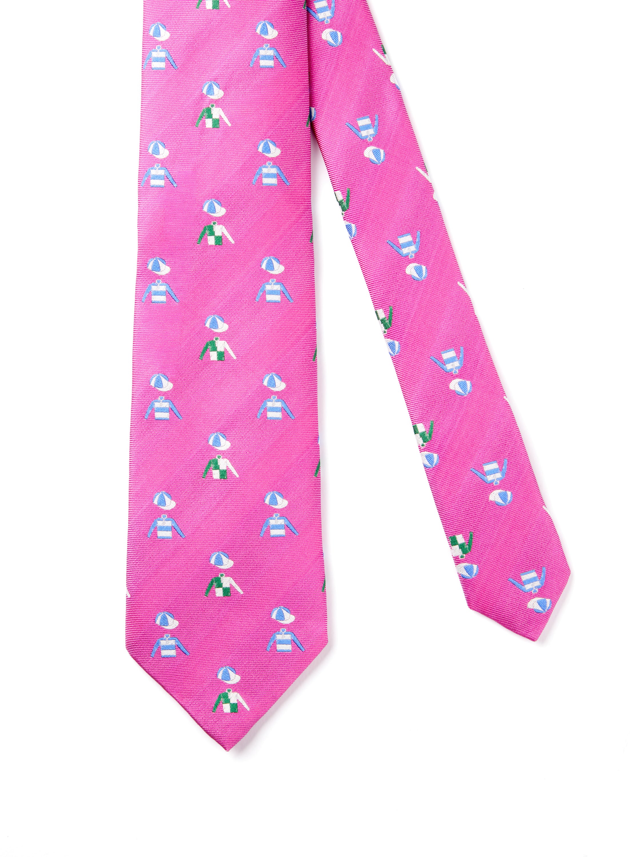 English Woven Silk Jockey & Cap Tie - Pale Pink