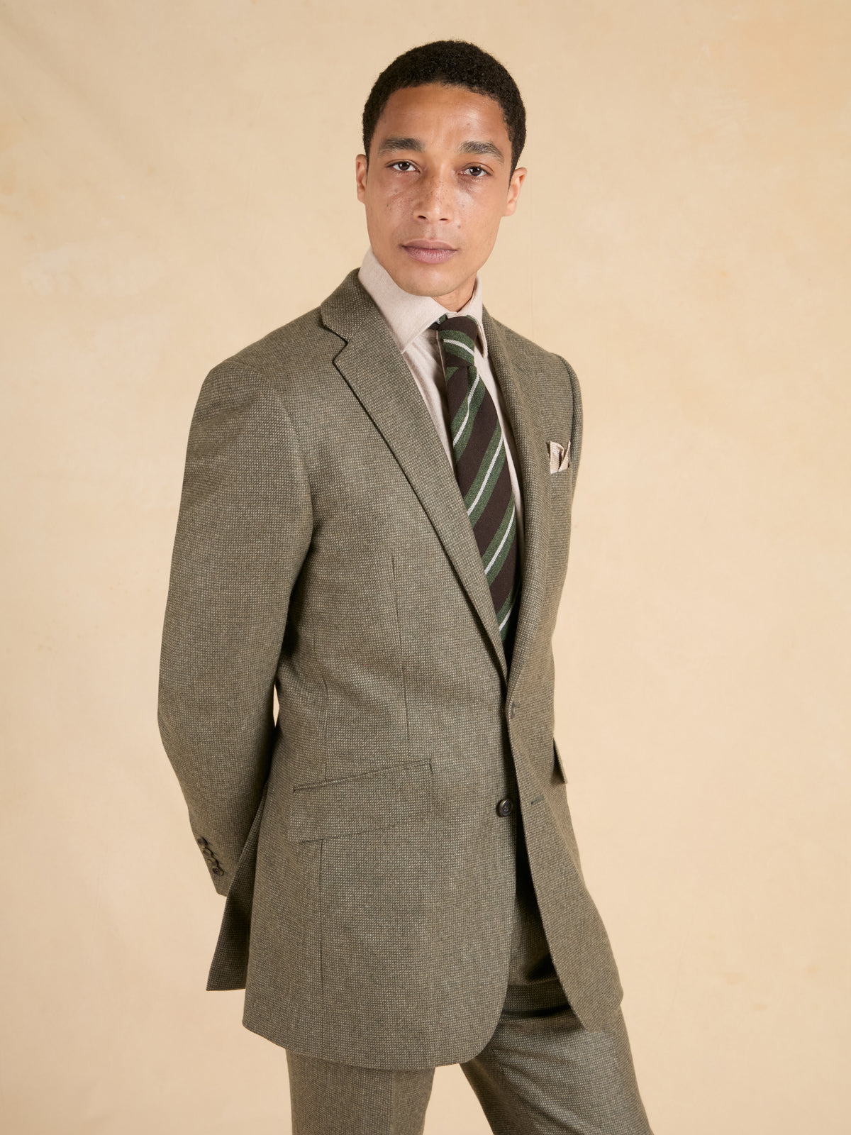 Eaton Jacket Cashmere Blend - Sage Marl Tweed