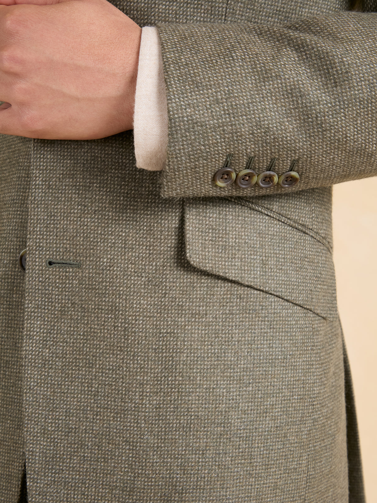 Eaton Jacket Cashmere Blend - Sage Marl Tweed