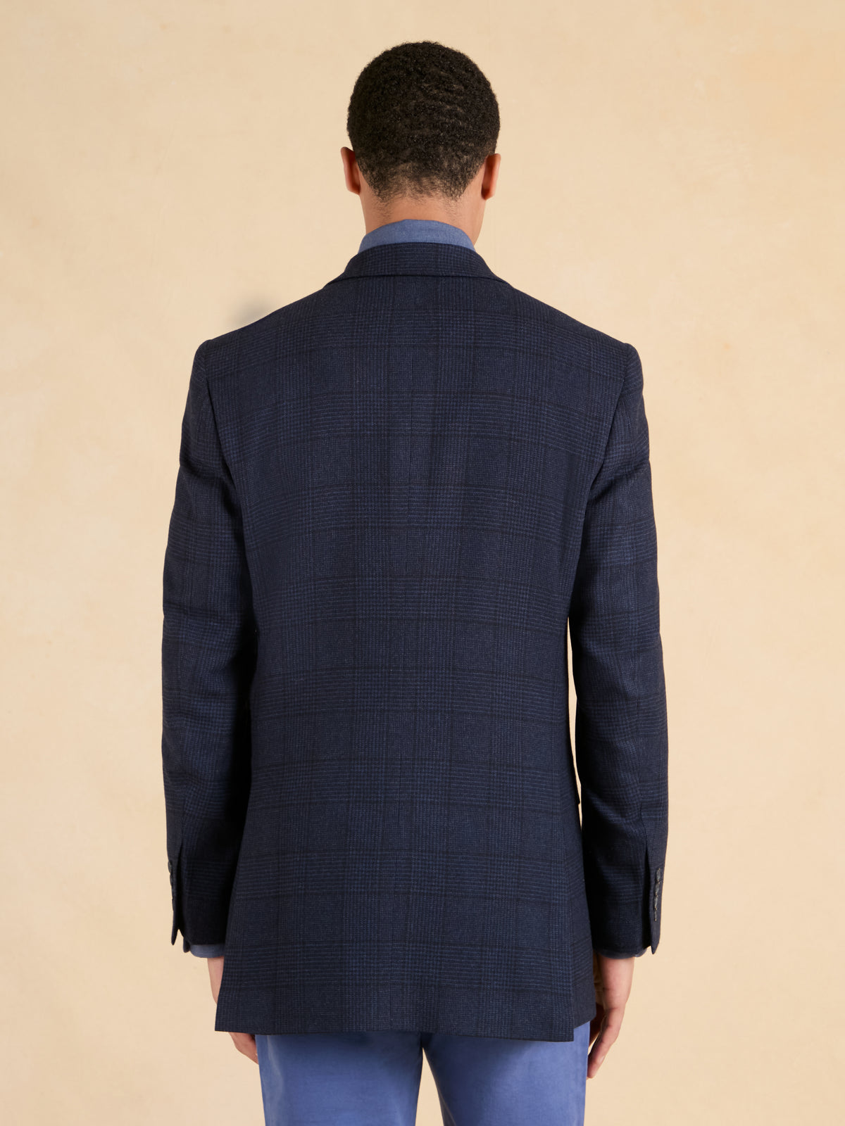 Belgravia Unstructured Jacket - Navy Cashmere Blend Check