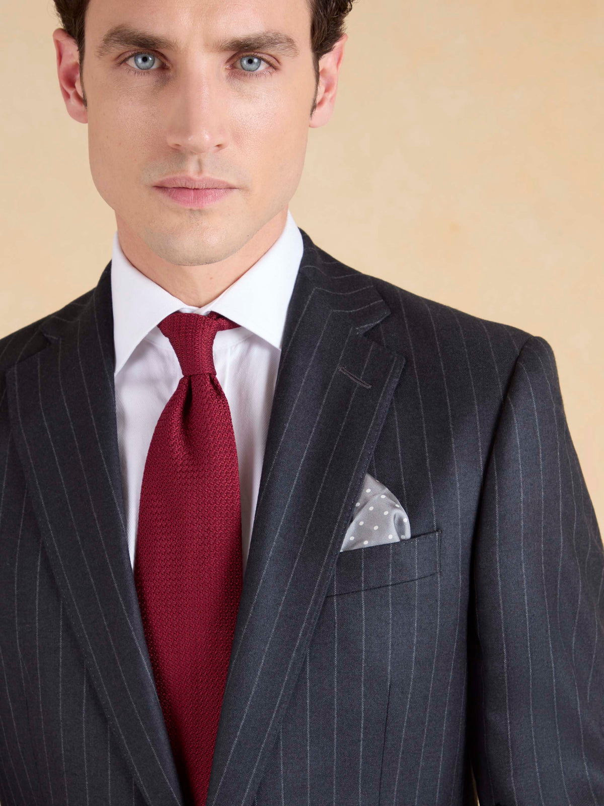 Eaton Suit - Charcoal Wool Chalk Stripe