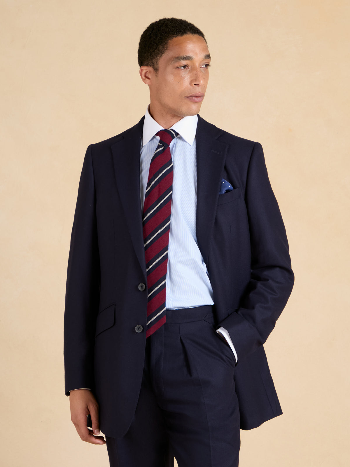 Eaton Suit - Ink Blue Cashmere and Wool Blend