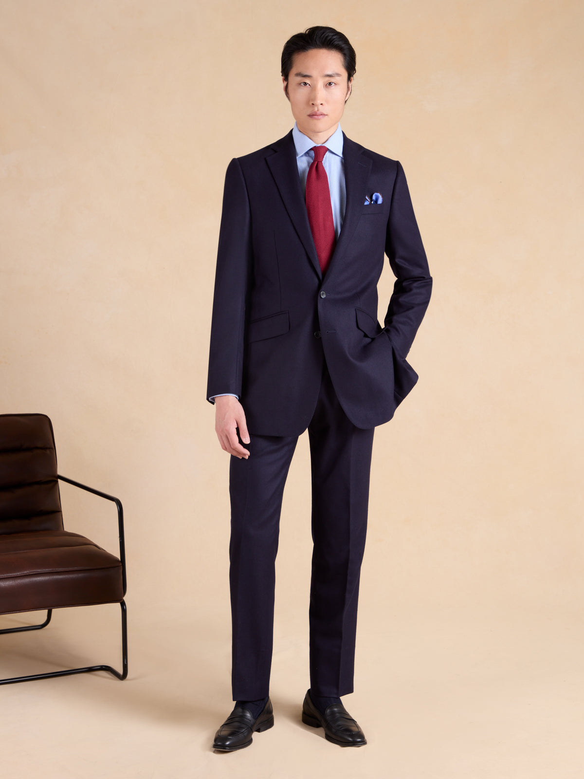 Eaton Suit - Navy Cashmere and Wool Blend