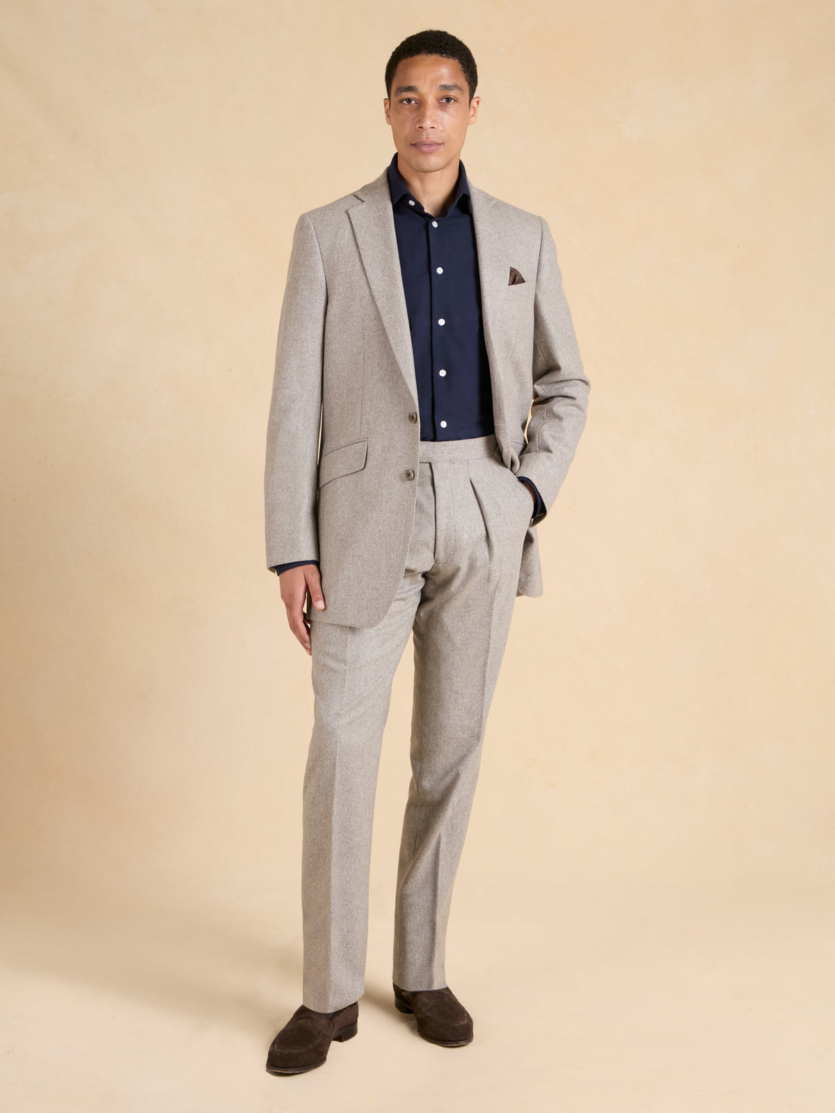 Eaton Jacket - Taupe Italian Flannel Wool