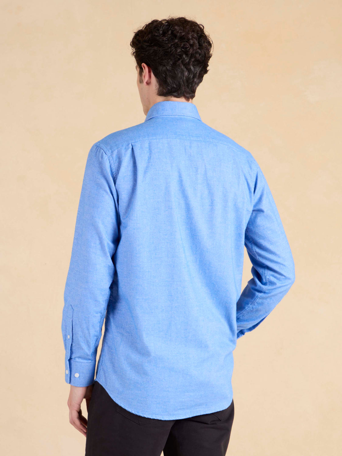 Sloane Shirt - Mid Blue Ultra Soft Brushed Cotton