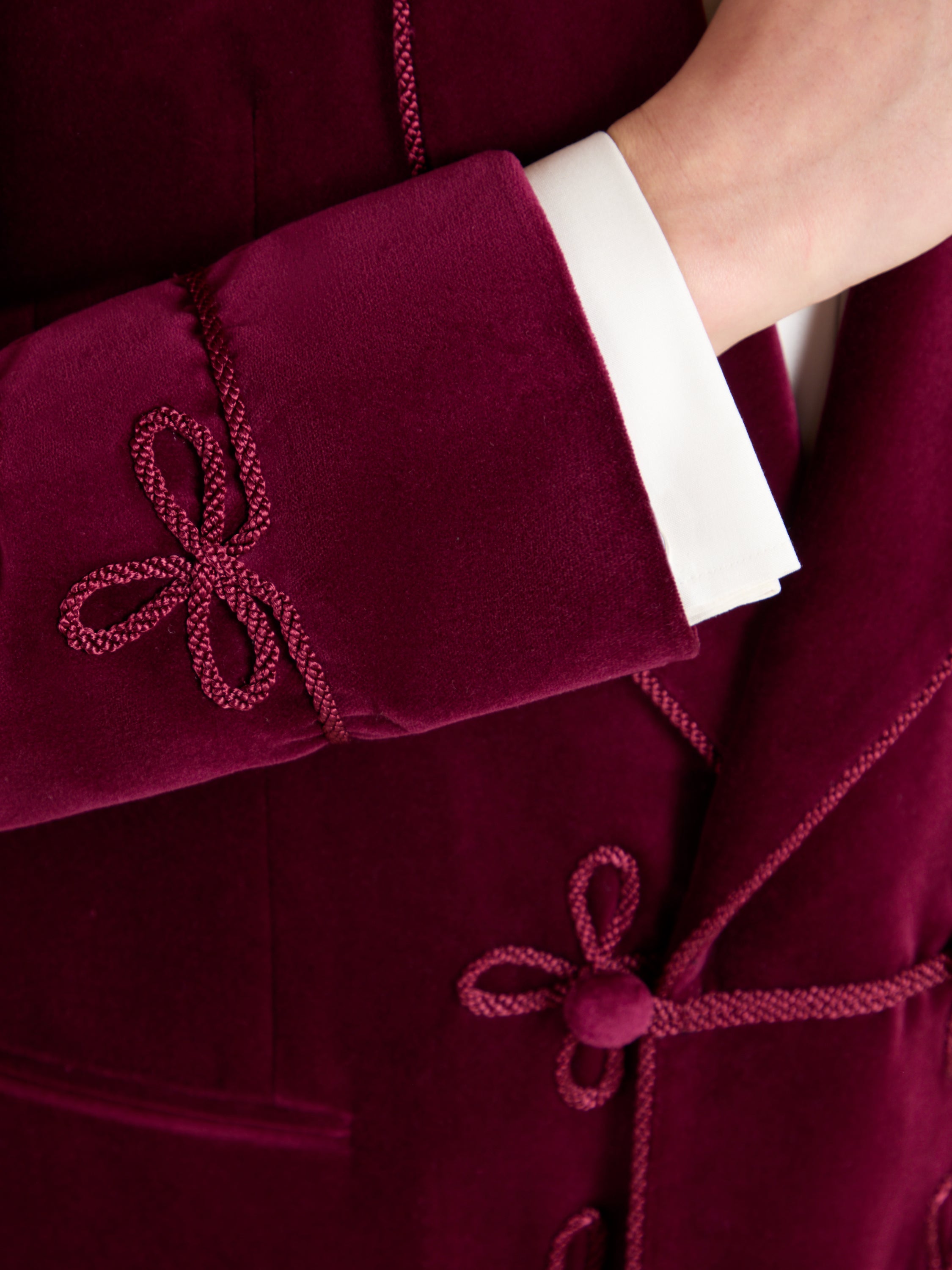 Caversham Smoking Jacket - Burgundy Velvet