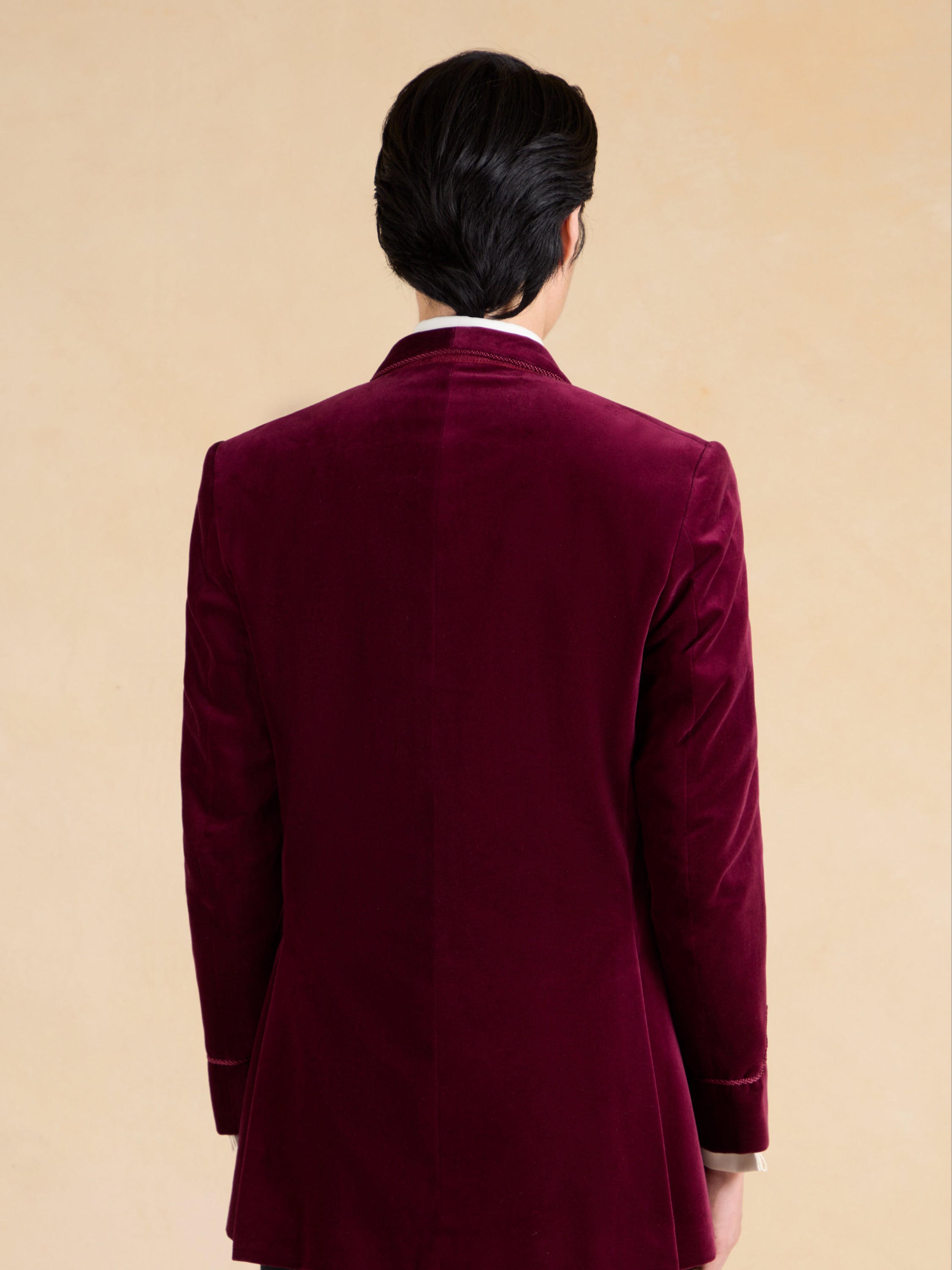 Caversham Smoking Jacket - Burgundy Velvet