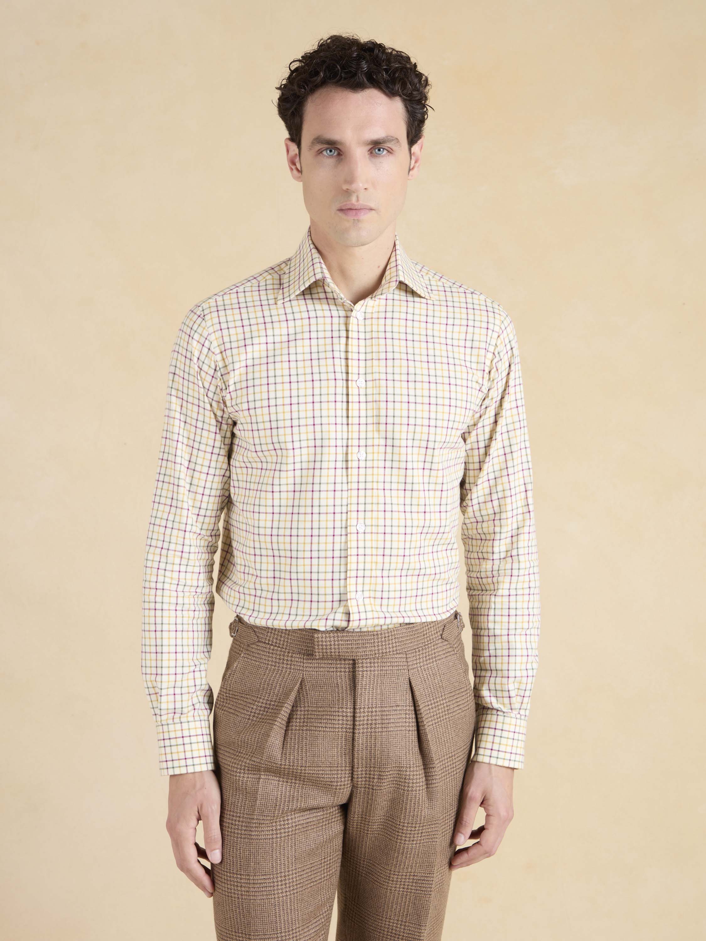 City Tattersall Shirt - Multi Brushed Cotton