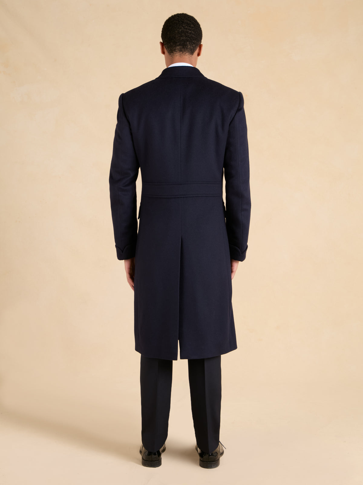 Cranley Double Breasted Overcoat - Navy Pure Cashmere