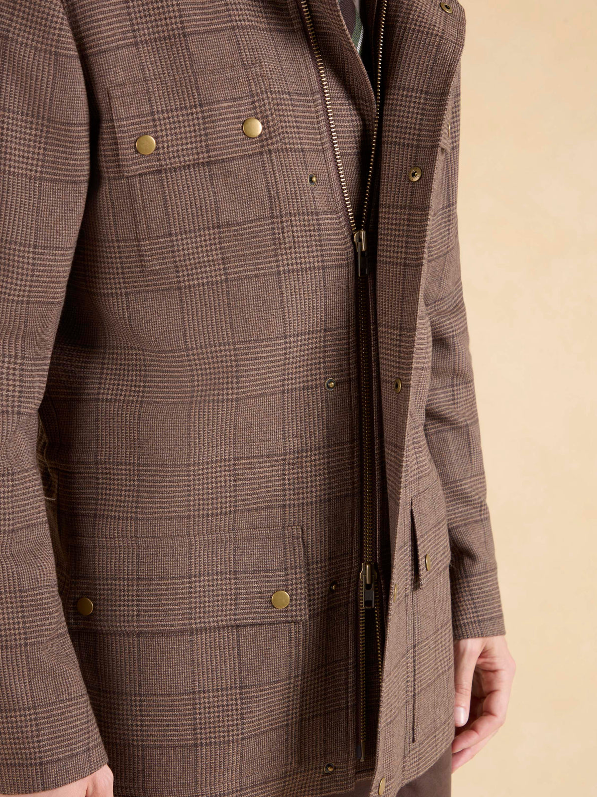 Draycott Coat - Brown Checked Cashmere Blend