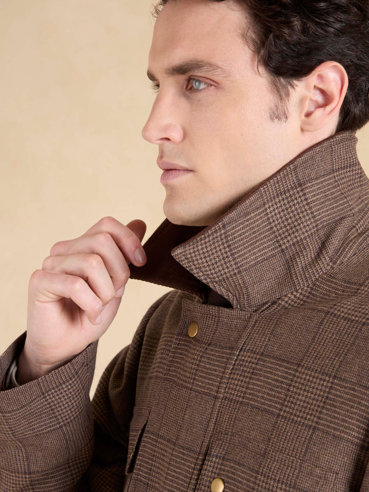 Draycott Coat - Brown Checked Cashmere Blend