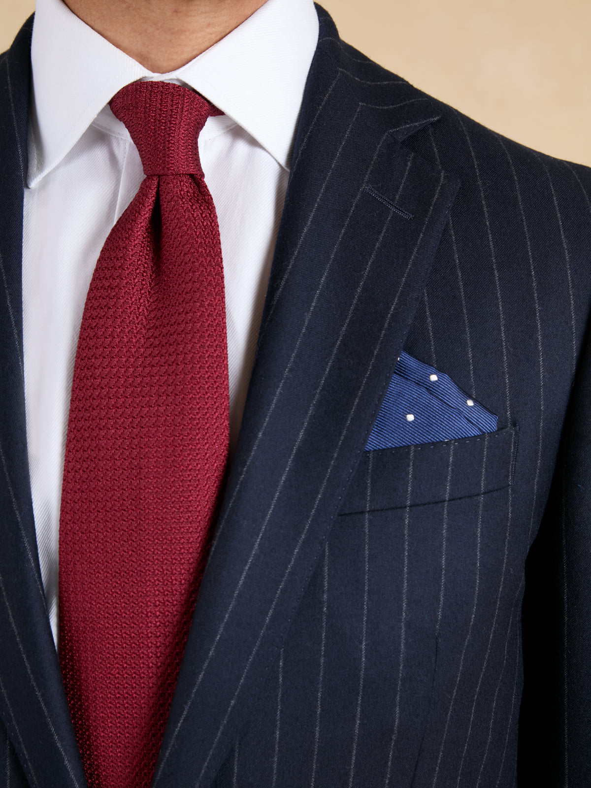 Eaton Jacket – Navy Chalk Stripe Wool