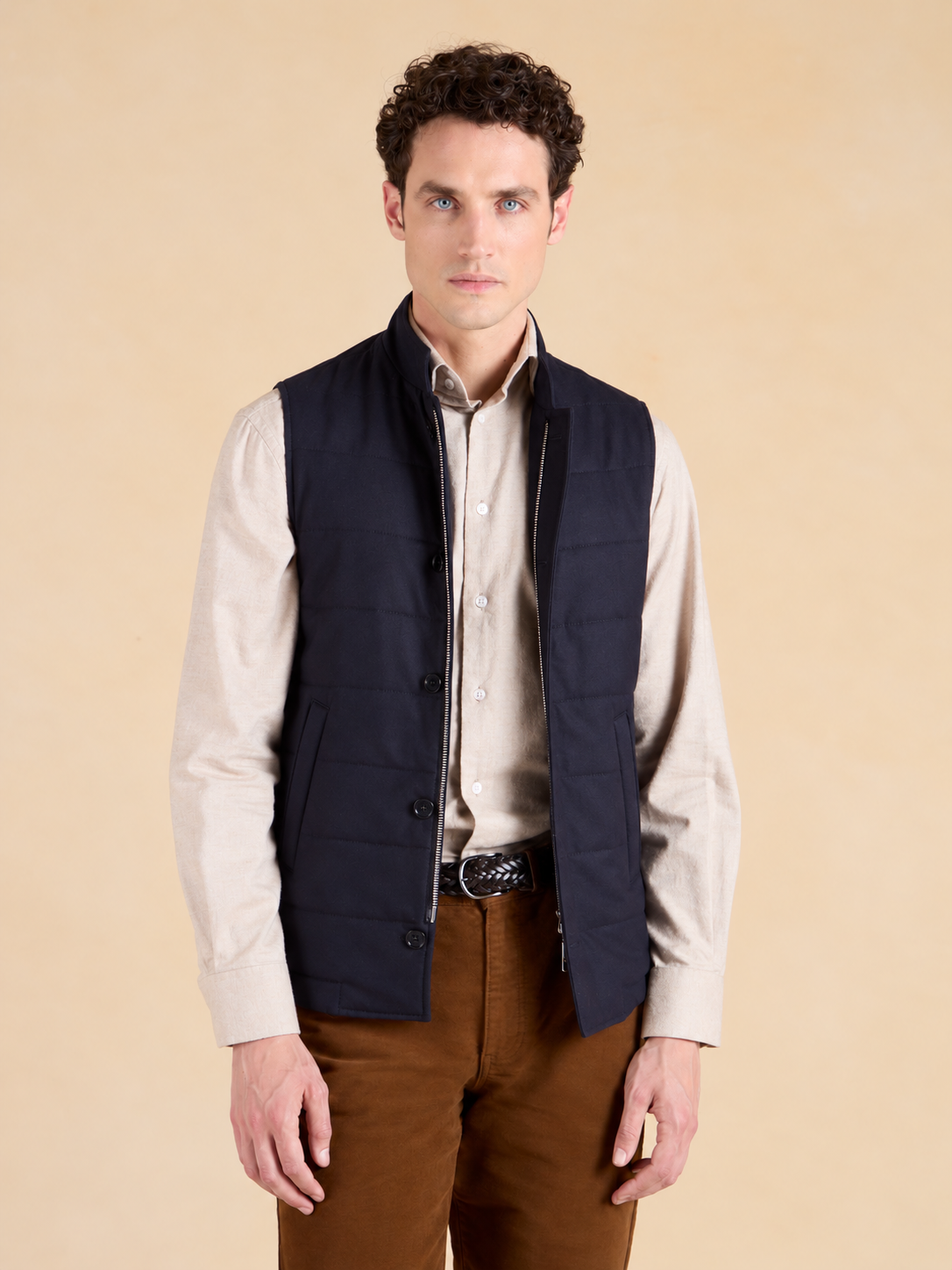 Markham Gilet - Navy Italian Wool