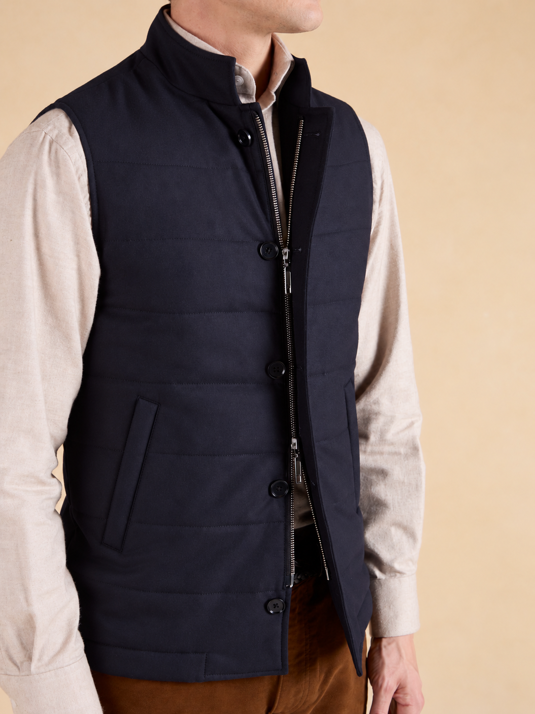 Markham Gilet - Navy Italian Wool