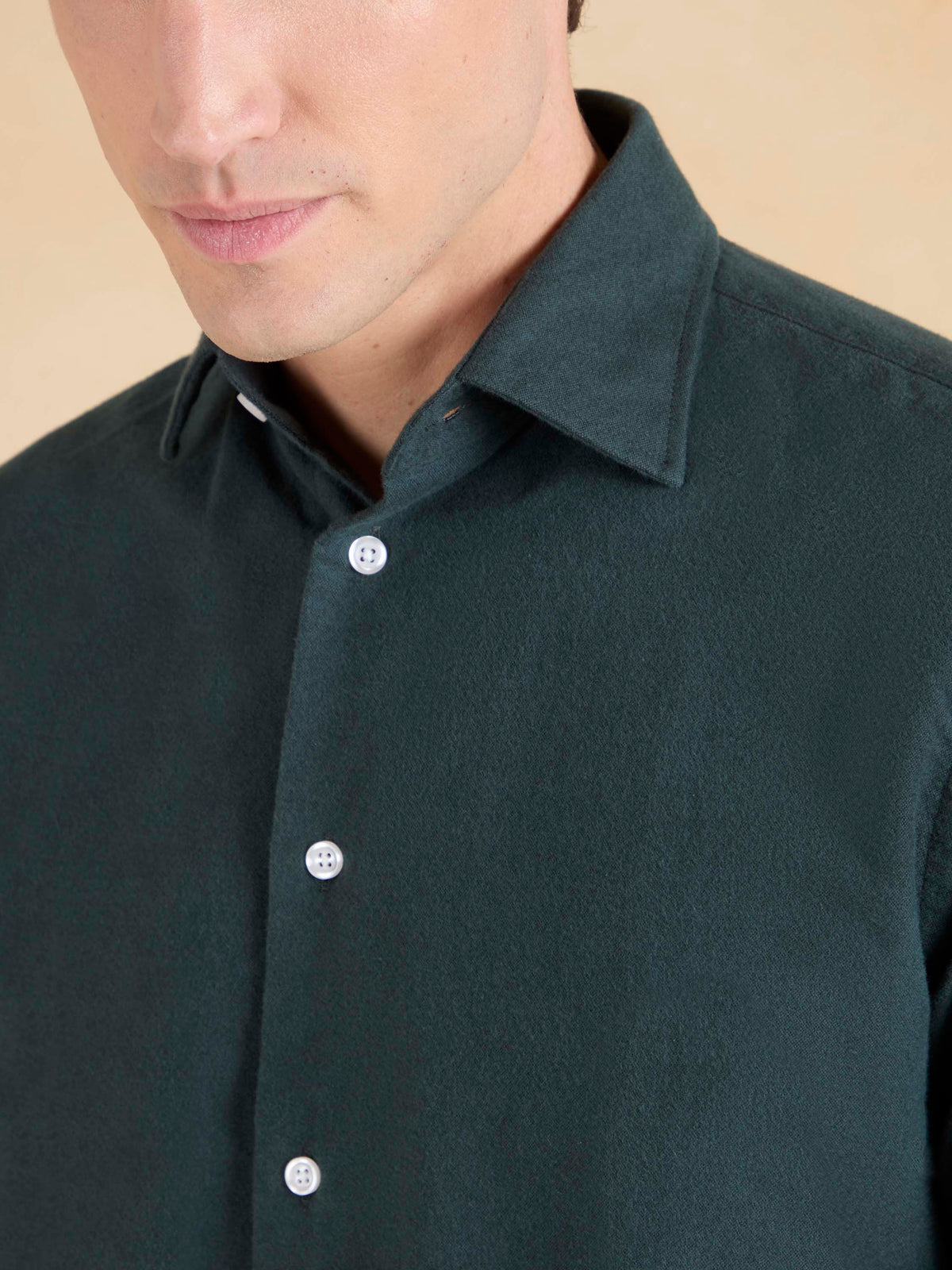 Sloane Shirt - Racing Green Ultra Soft Brushed Cotton