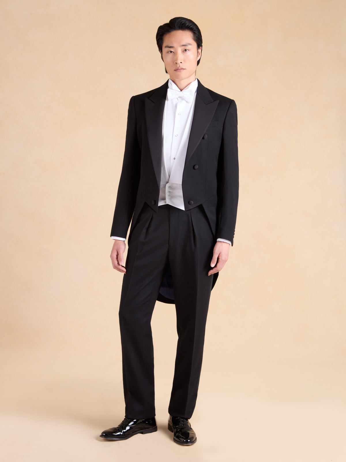 White Tie Tailcoat Hire - Black Barathea Wool