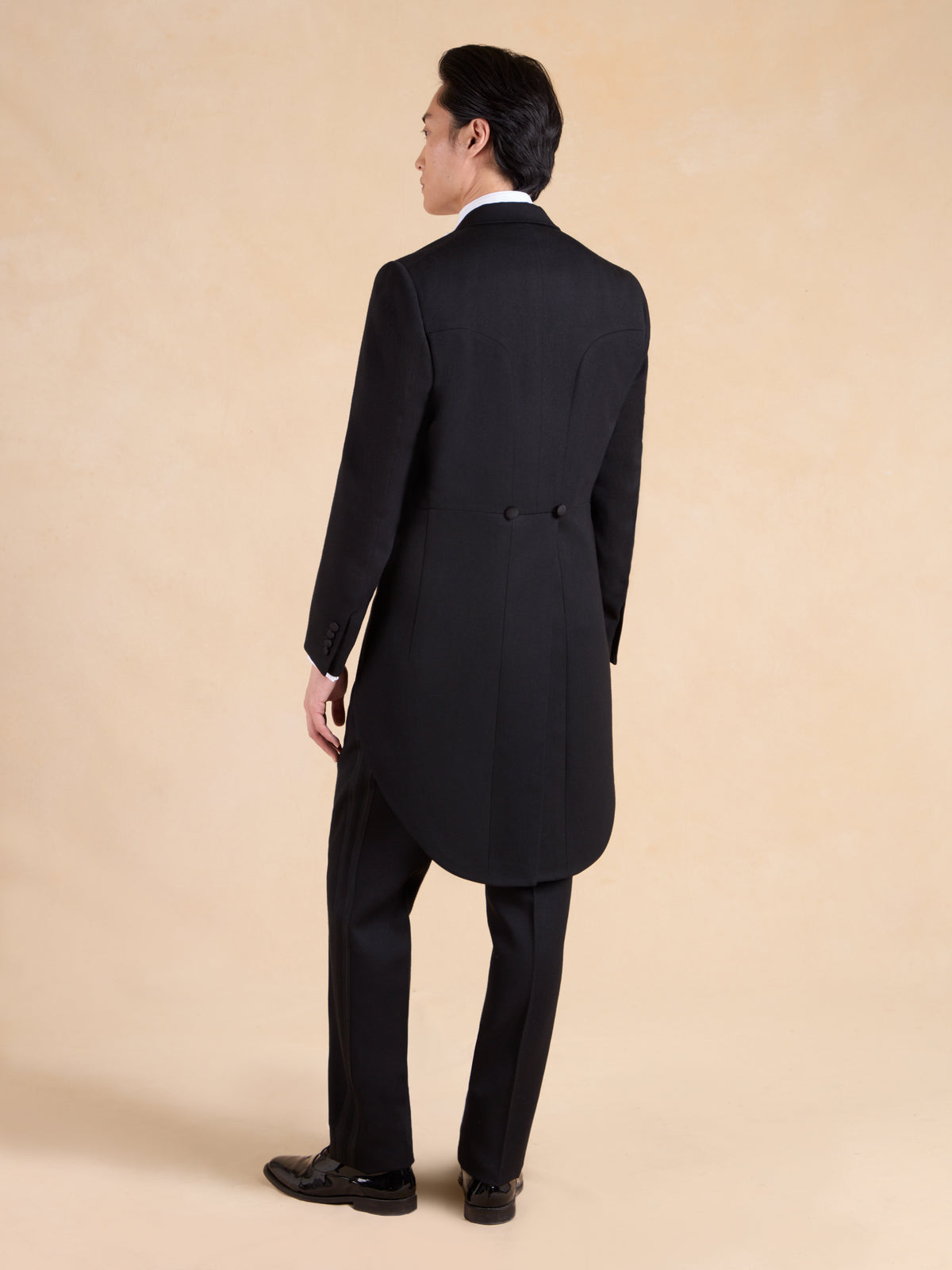 White Tie Tailcoat Hire - Black Barathea Wool