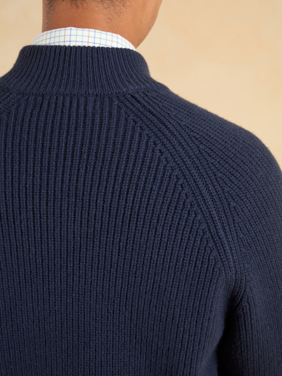 Full Zip Cardigan Lambswool - Navy
