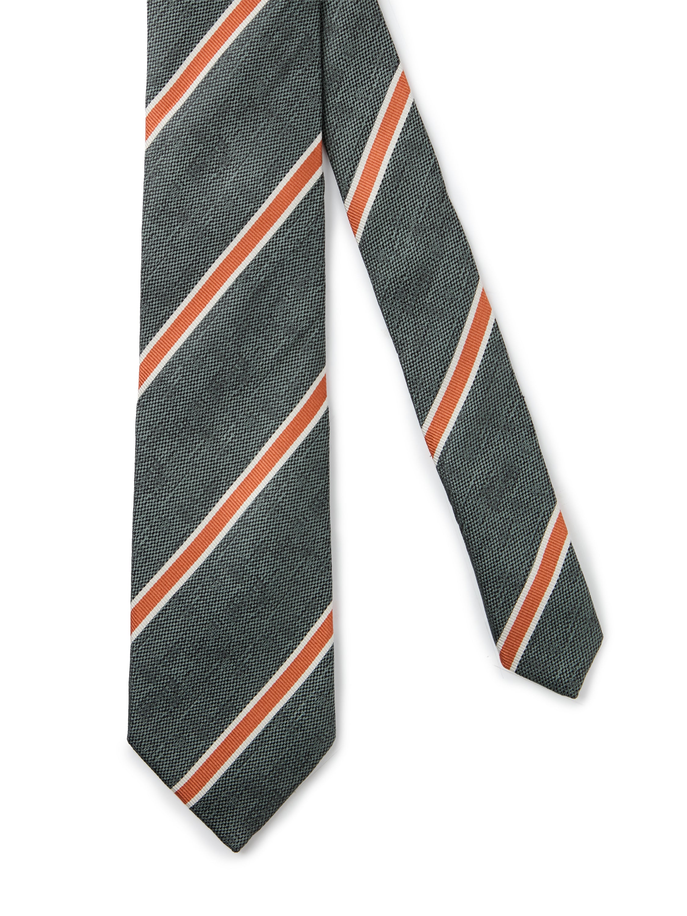 Pure Silk Striped Tie - Green