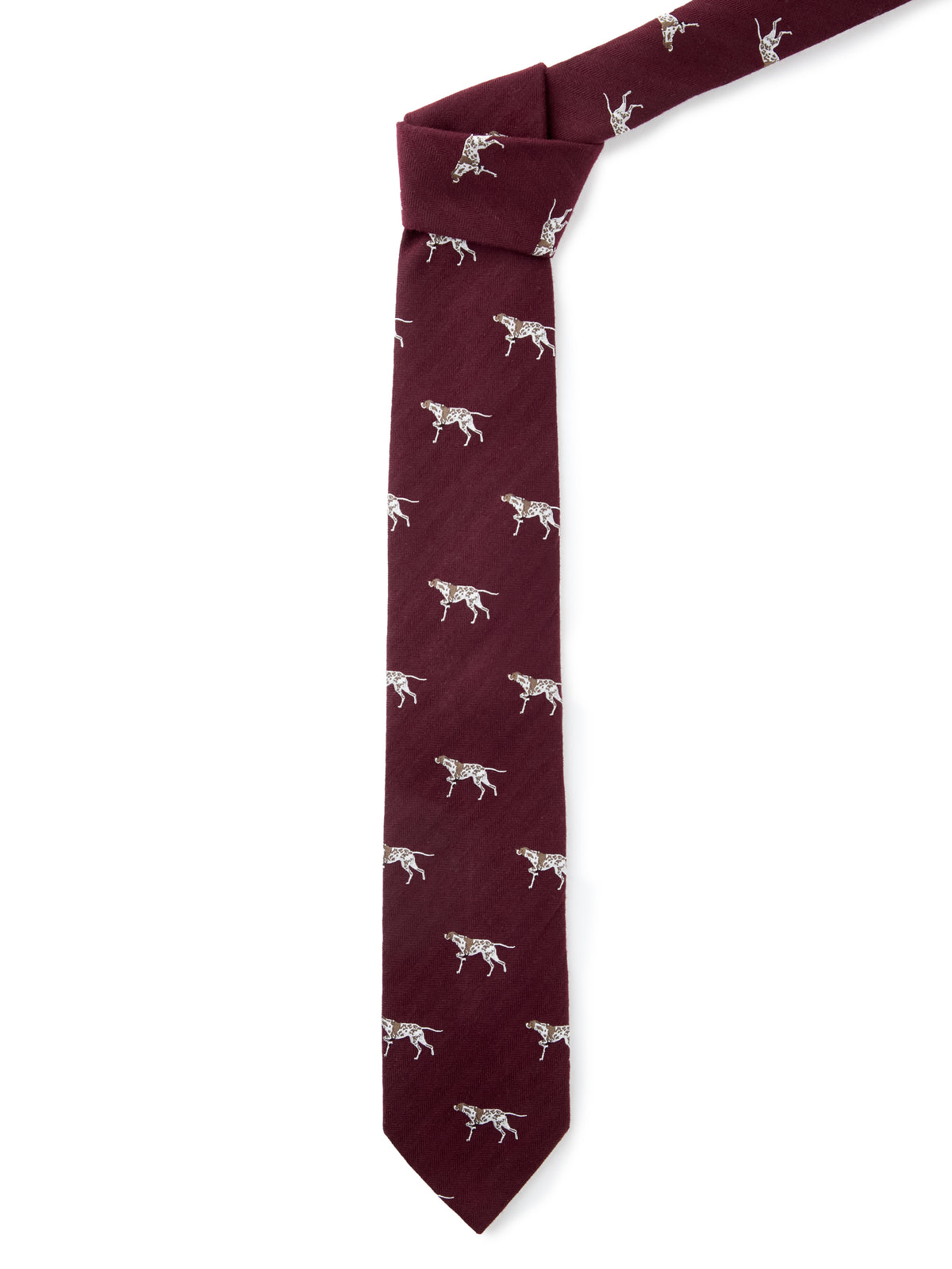 English Silk; Woven Dog Tie - Wine