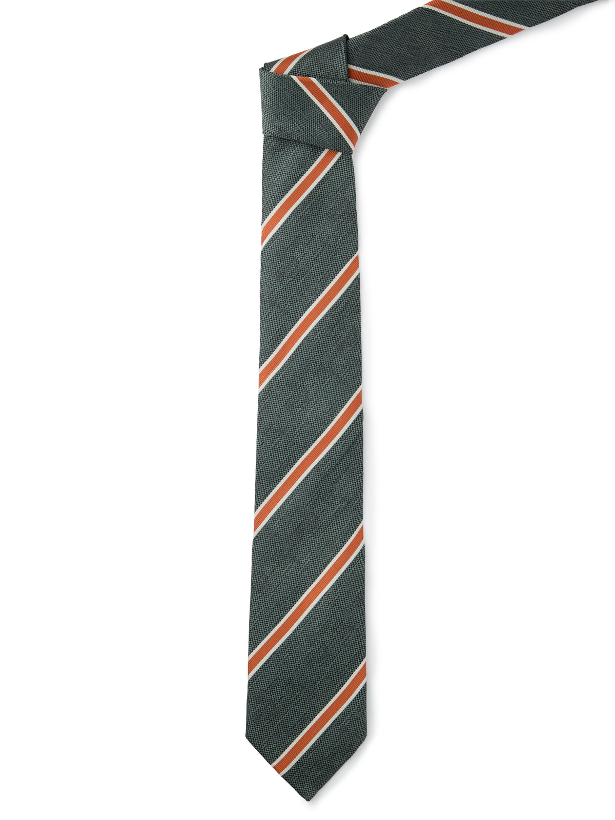 Pure Silk Striped Tie - Green