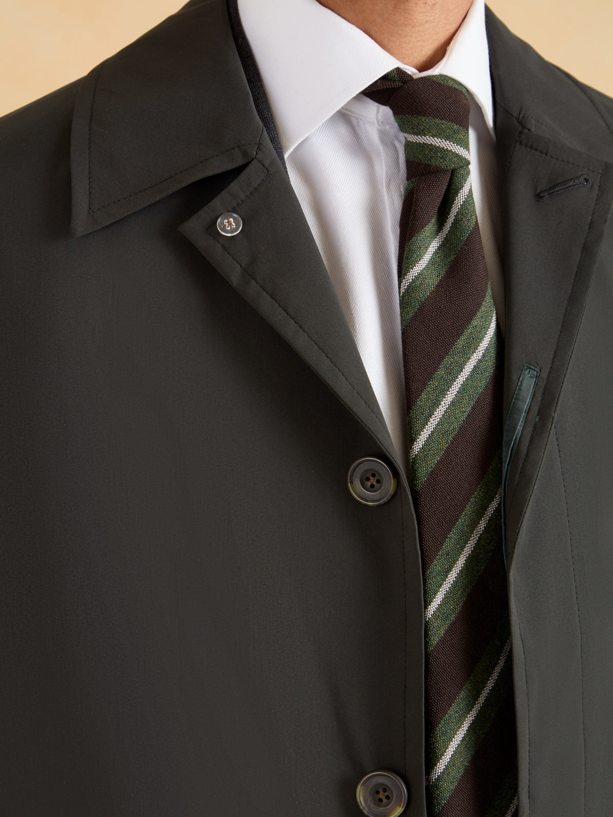 Elvaston Raincoat Loro Piana Rain System - Dark Olive