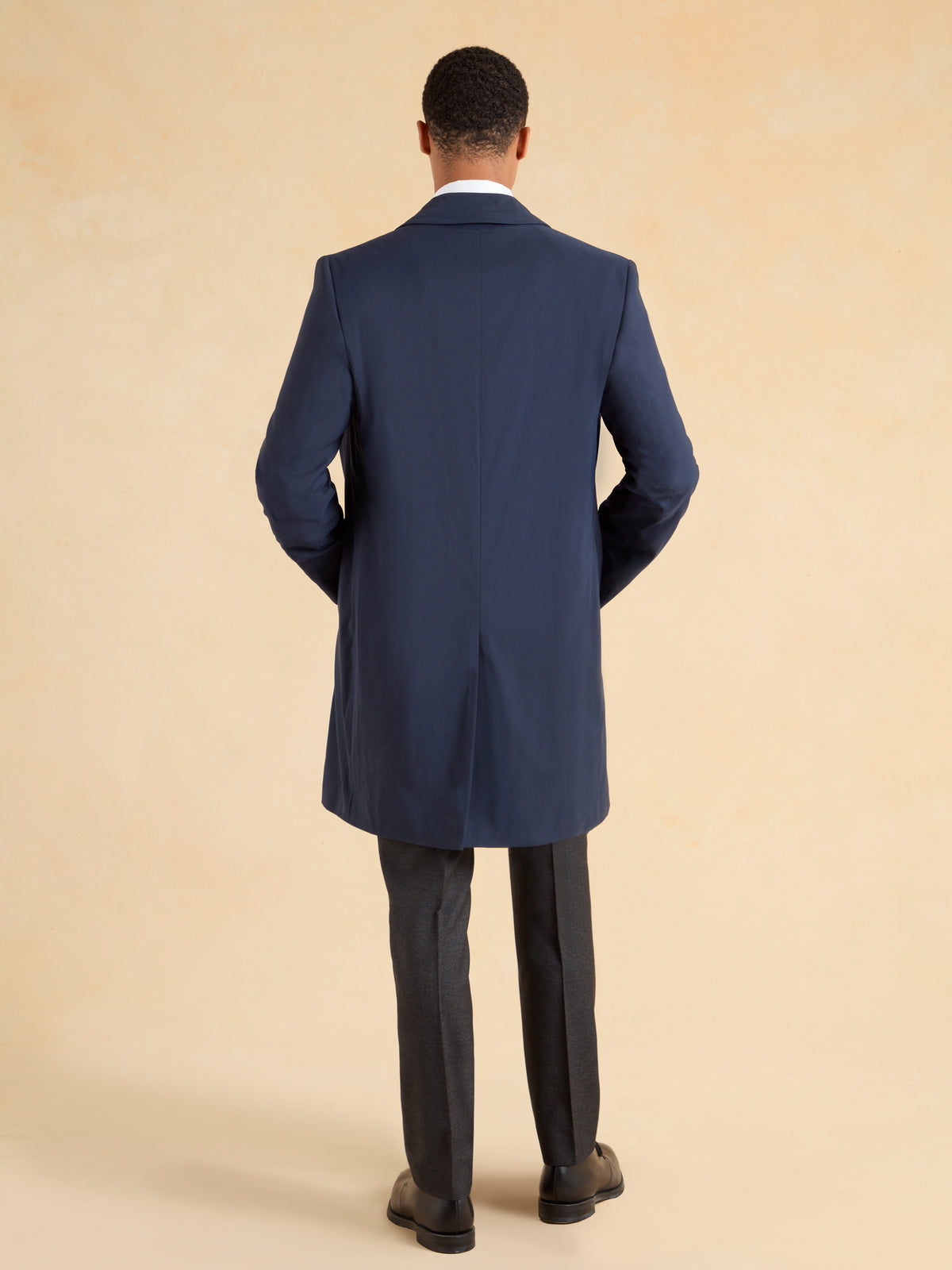Elvaston Raincoat Loro Piana Rain System - Navy