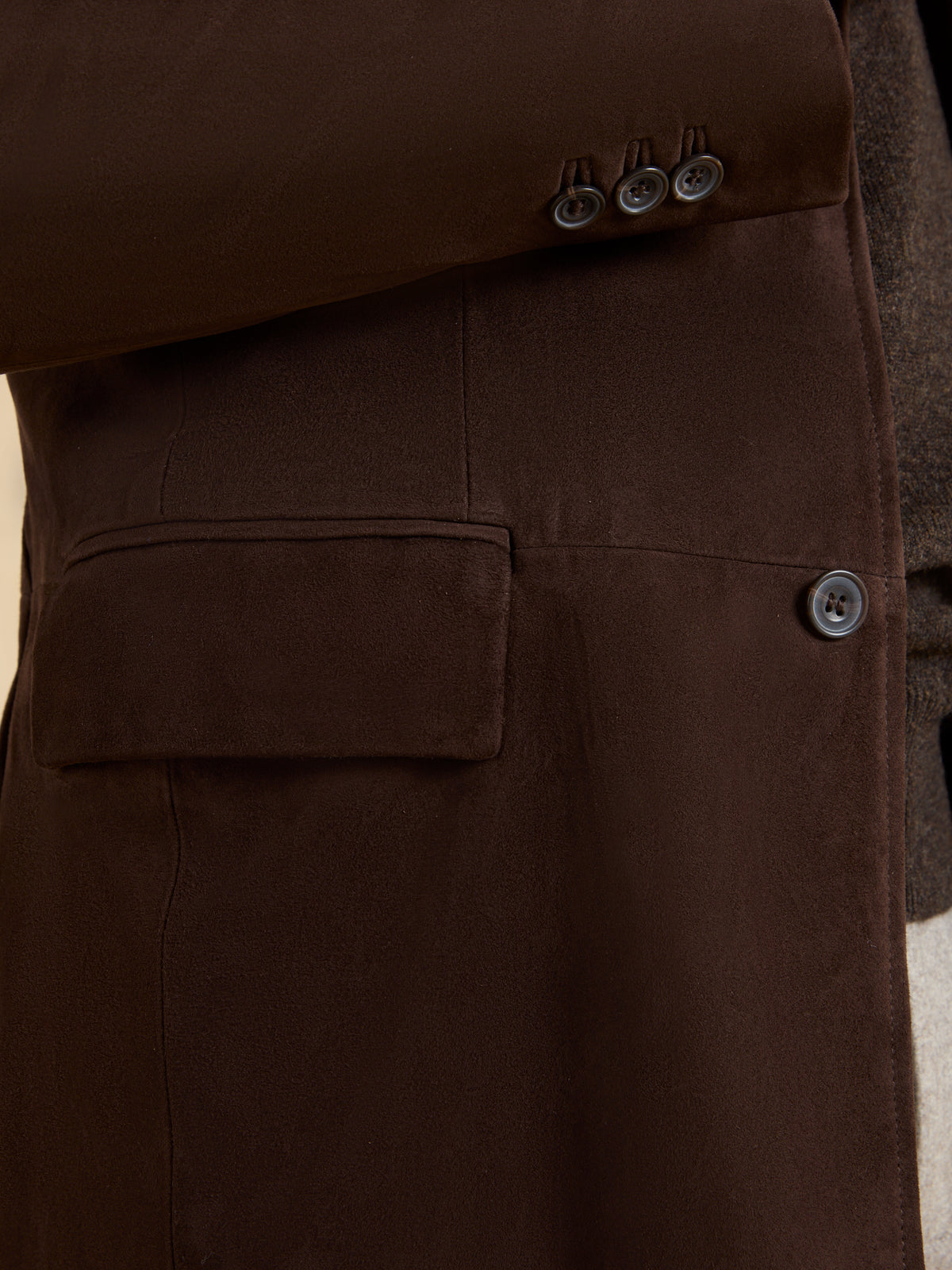Fitzroy Jacket - Brown Suede Leather