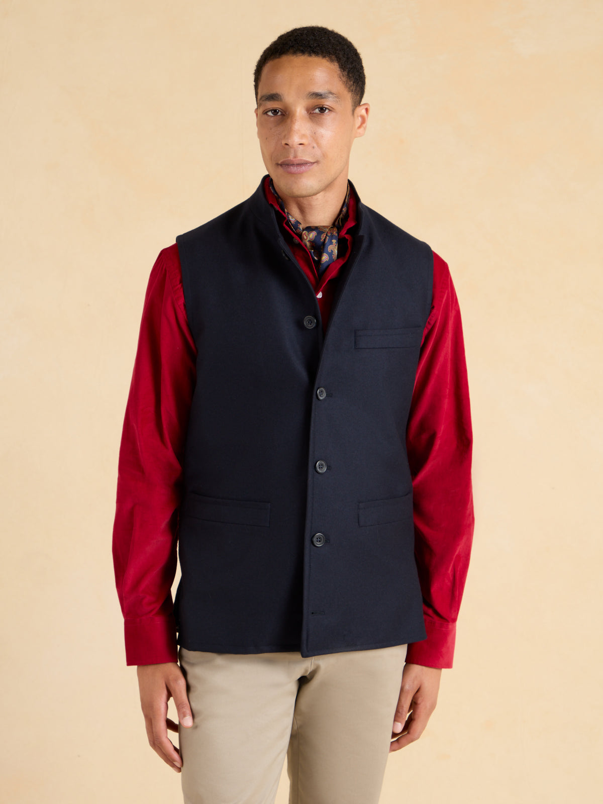 Markham Quilted Gilet - Navy Italian Wool