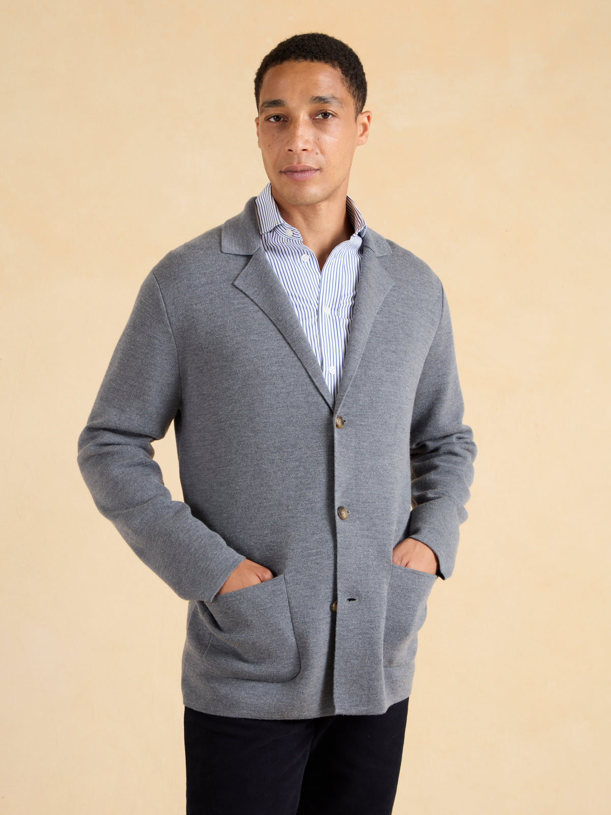 Montrose Knitted Blazer – Grey Merino Wool