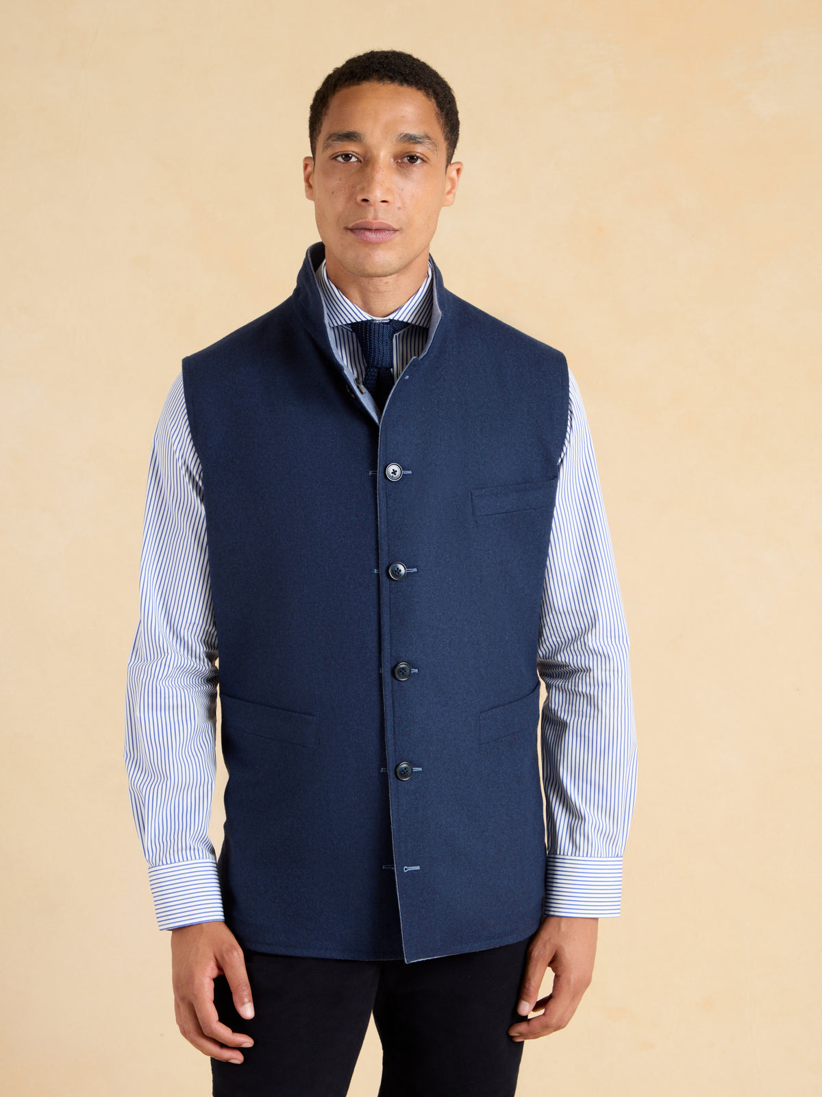 Reversible Gilet - Ink Blue & Denim Loden