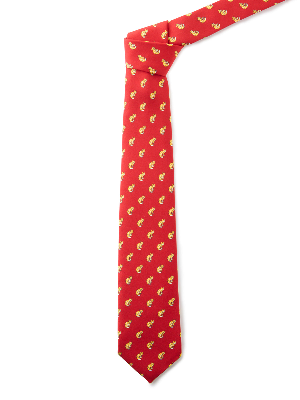 Pure Silk Fox Tie - Burgundy