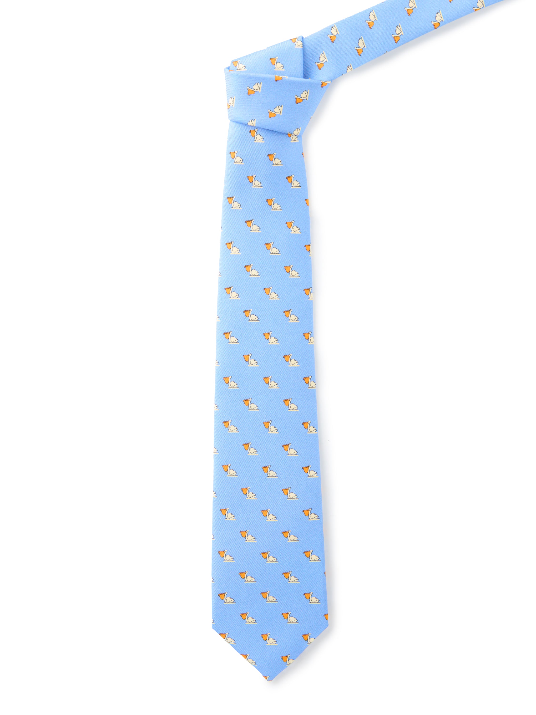 Pure Silk Pelican Tie - Pale Blue