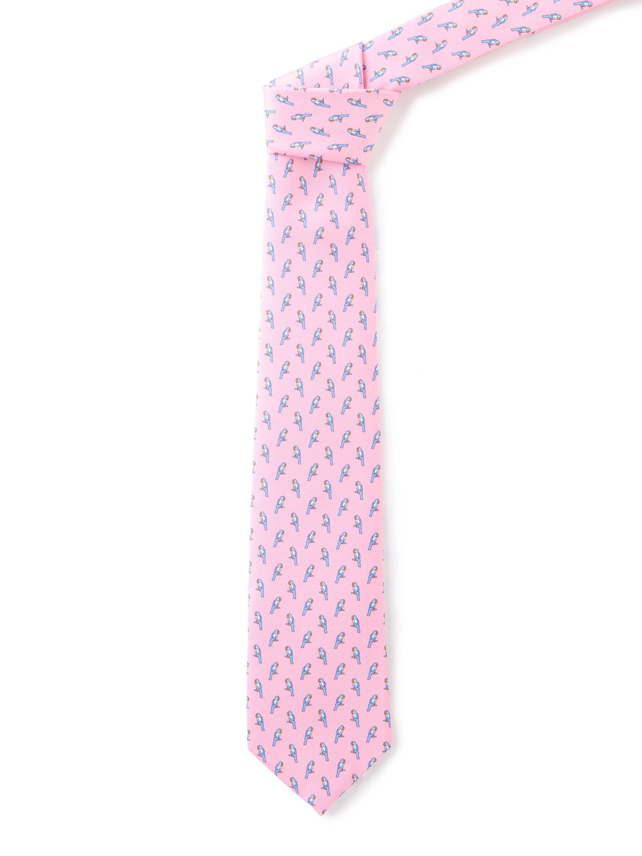 Pure Silk Parrot Tie - Pale Pink