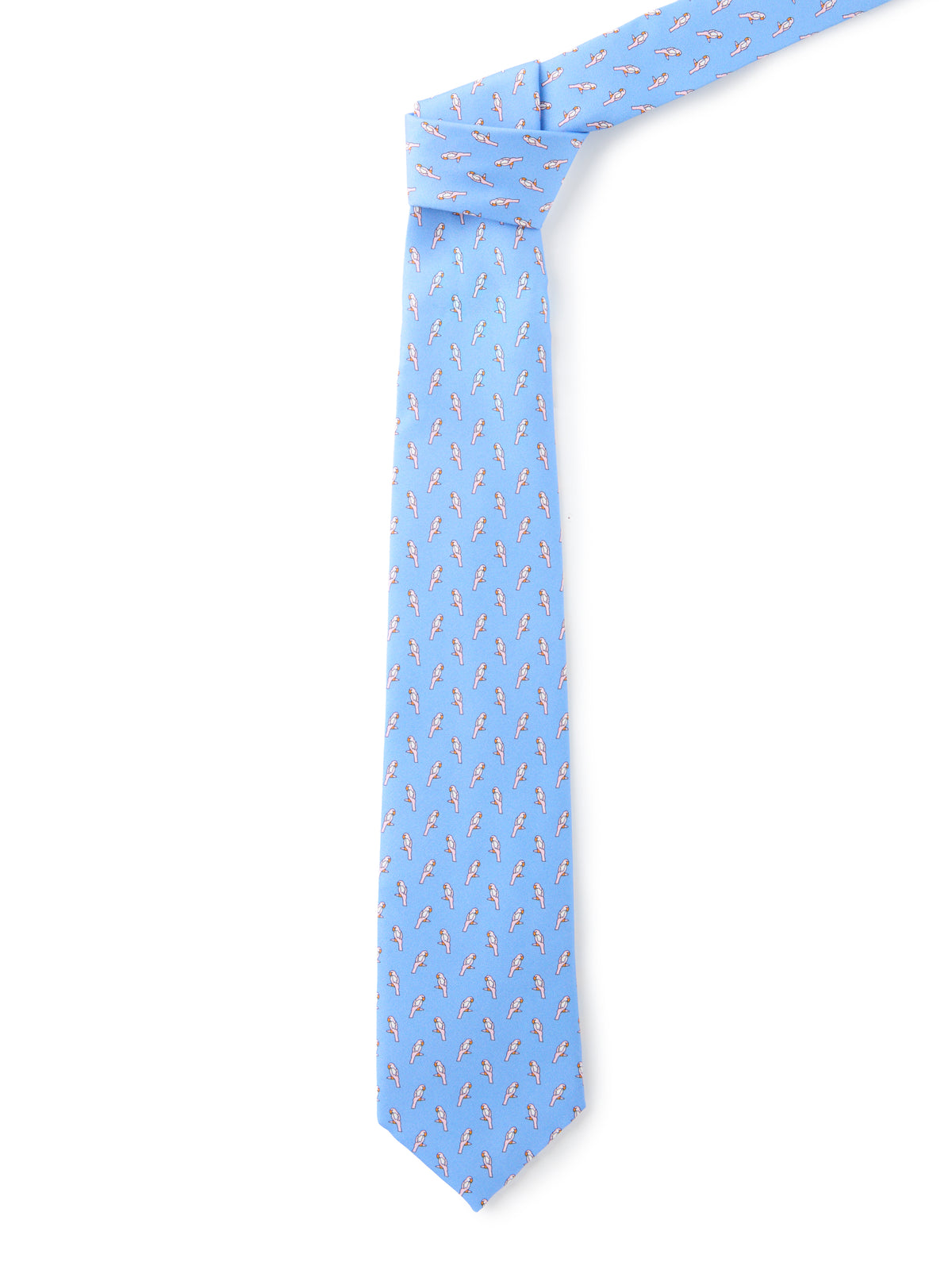 Pure Silk Parrot Tie - Pale Blue