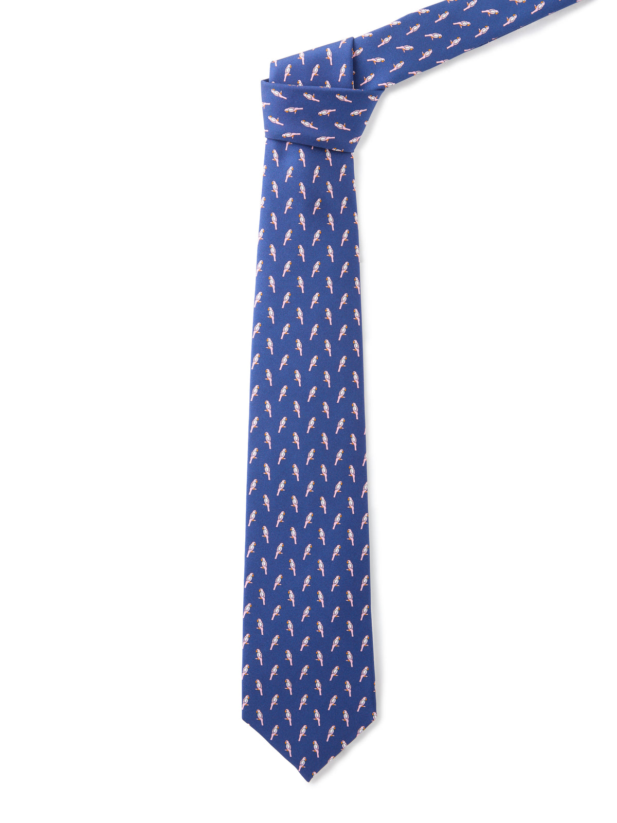 Pure Silk Parrot Tie - Navy