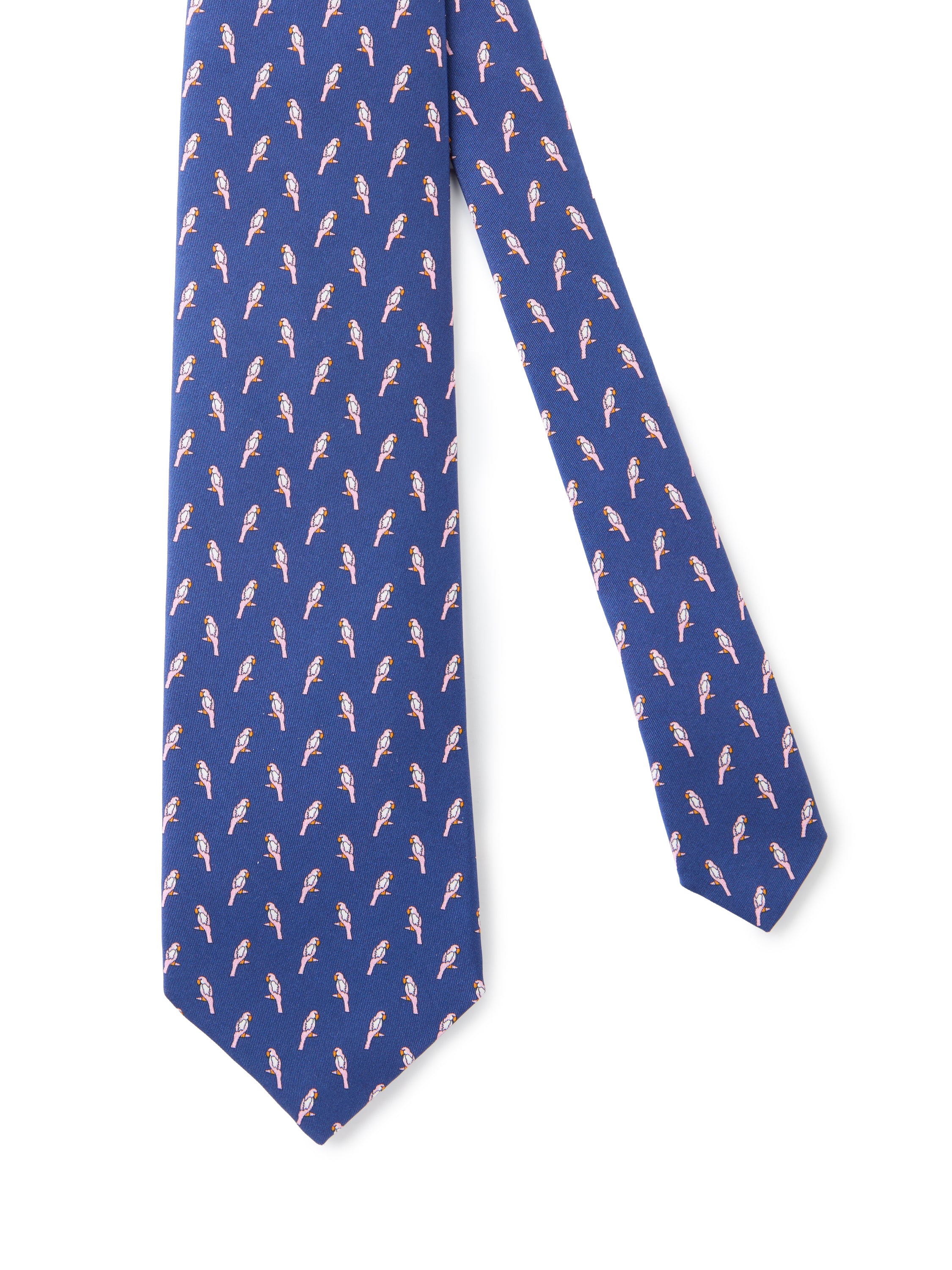 Pure Silk Parrot Tie - Navy