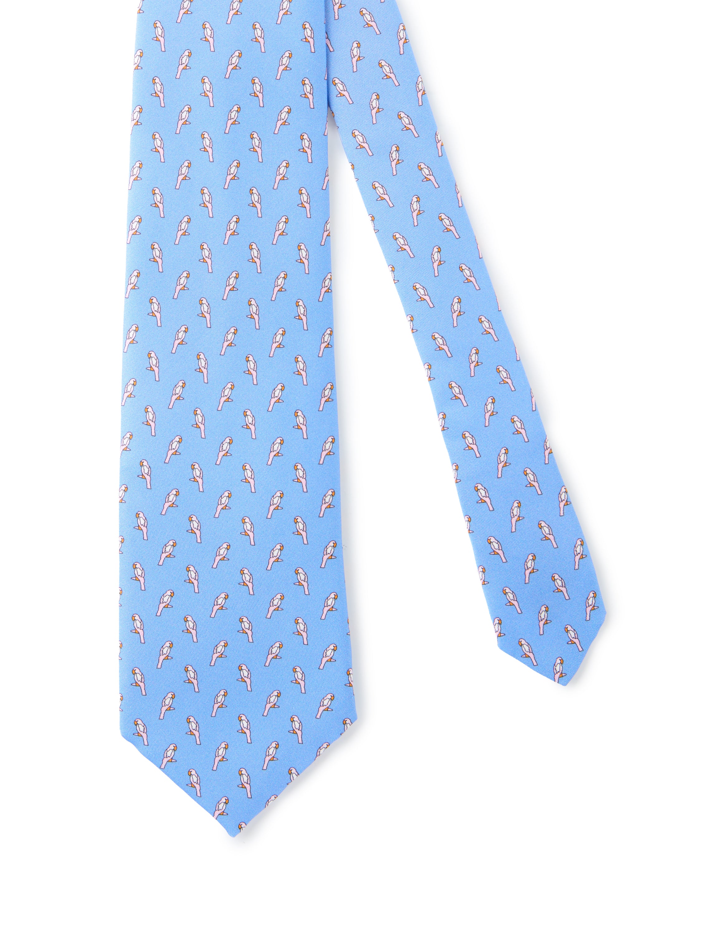 Pure Silk Parrot Tie - Pale Blue