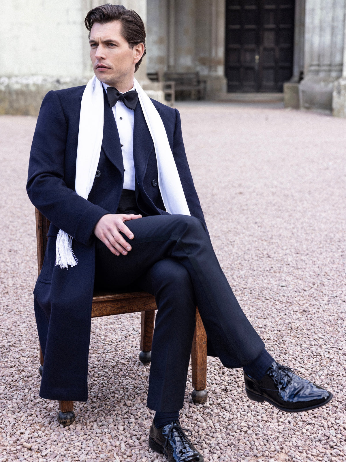 Cranley Double Breasted Overcoat - Navy Pure Cashmere