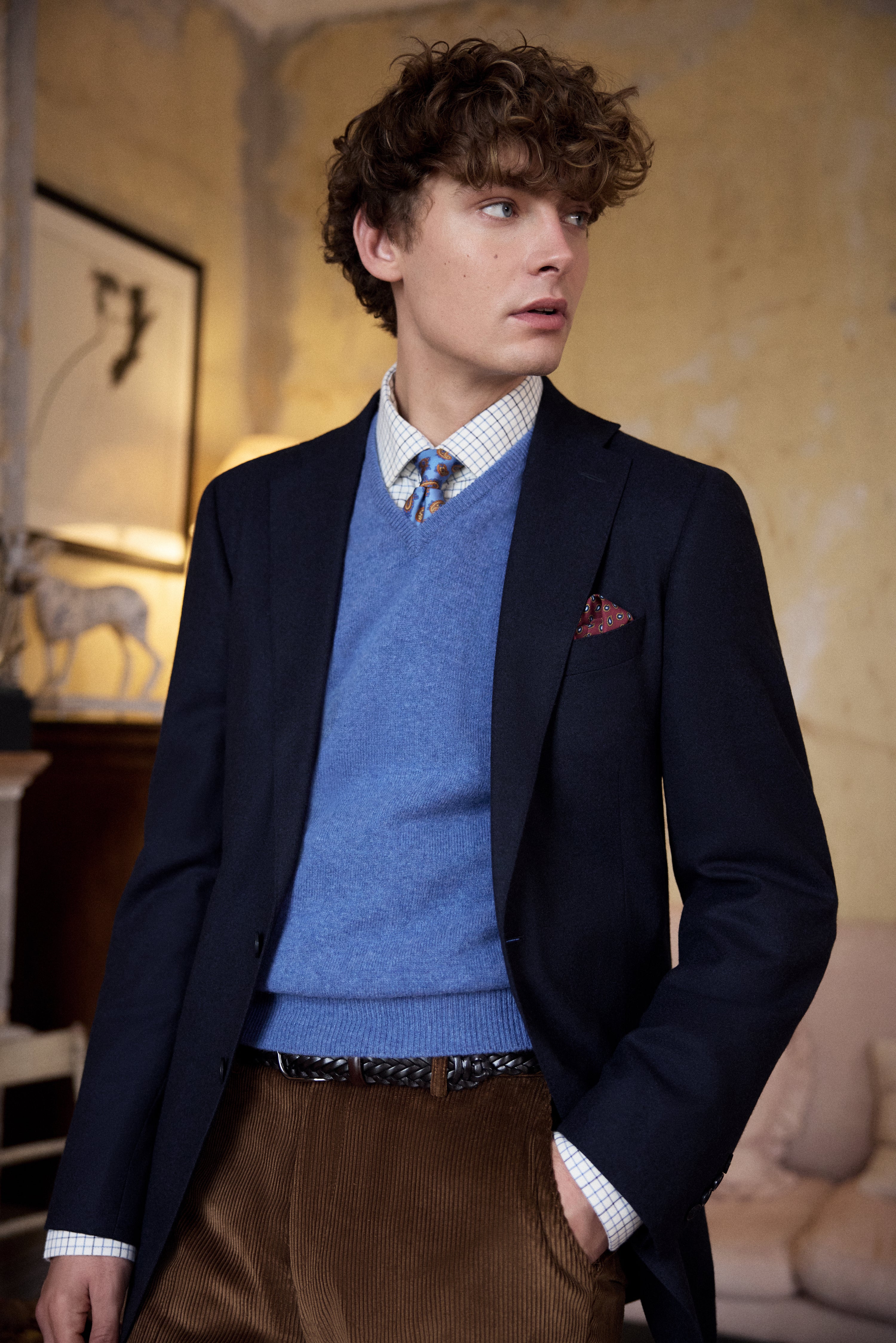 Unstructured Wool Jacket Navy Men s Jacket Oliver Brown London