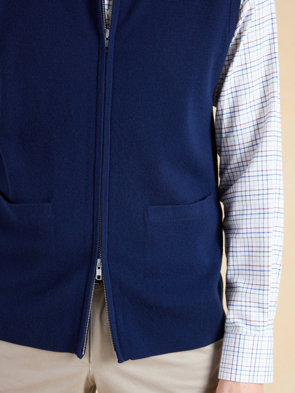 Alderton Knitted Gilet - Navy Merino Wool