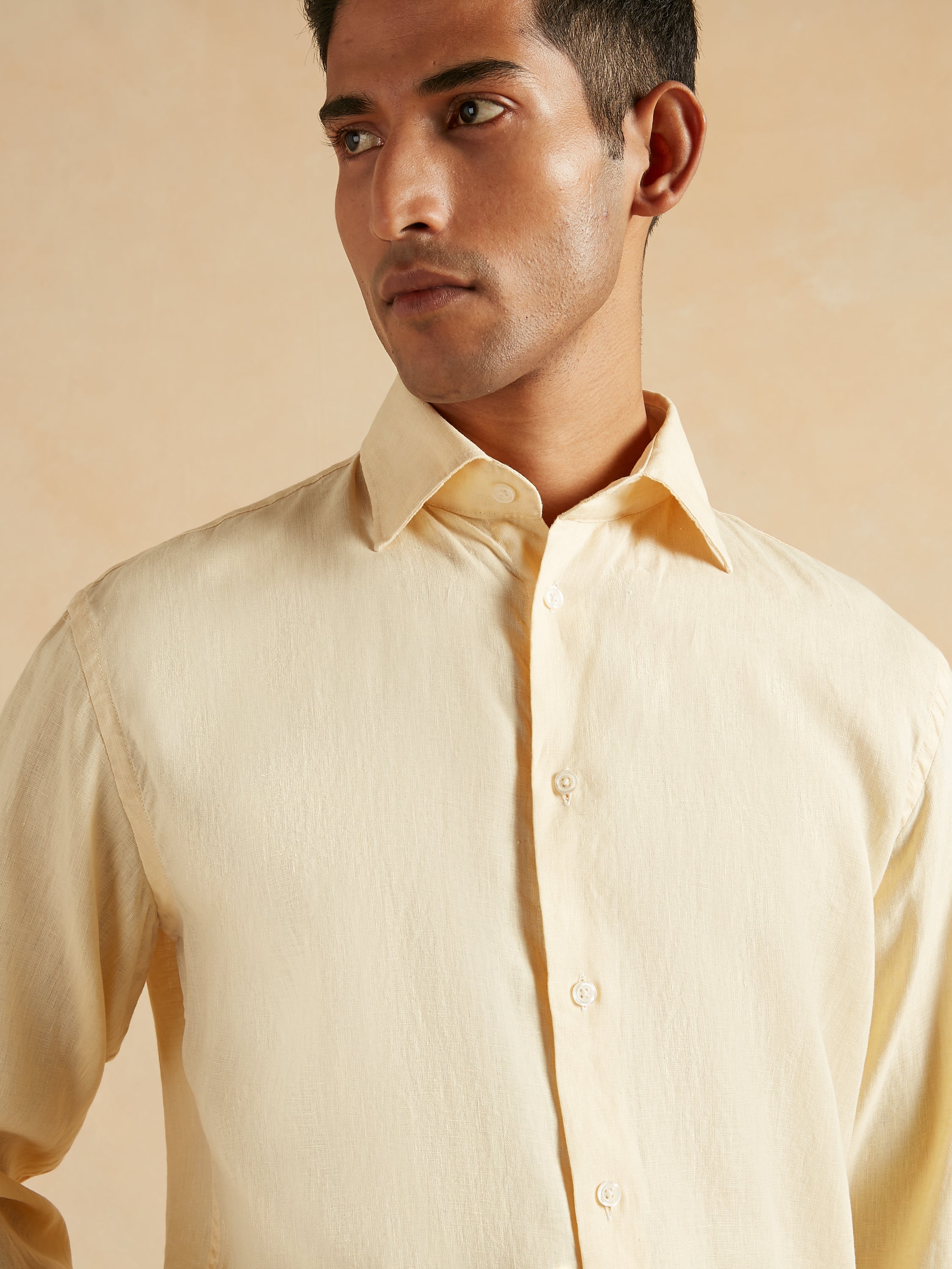 Amalfi Linen Shirt - Lemon Yellow