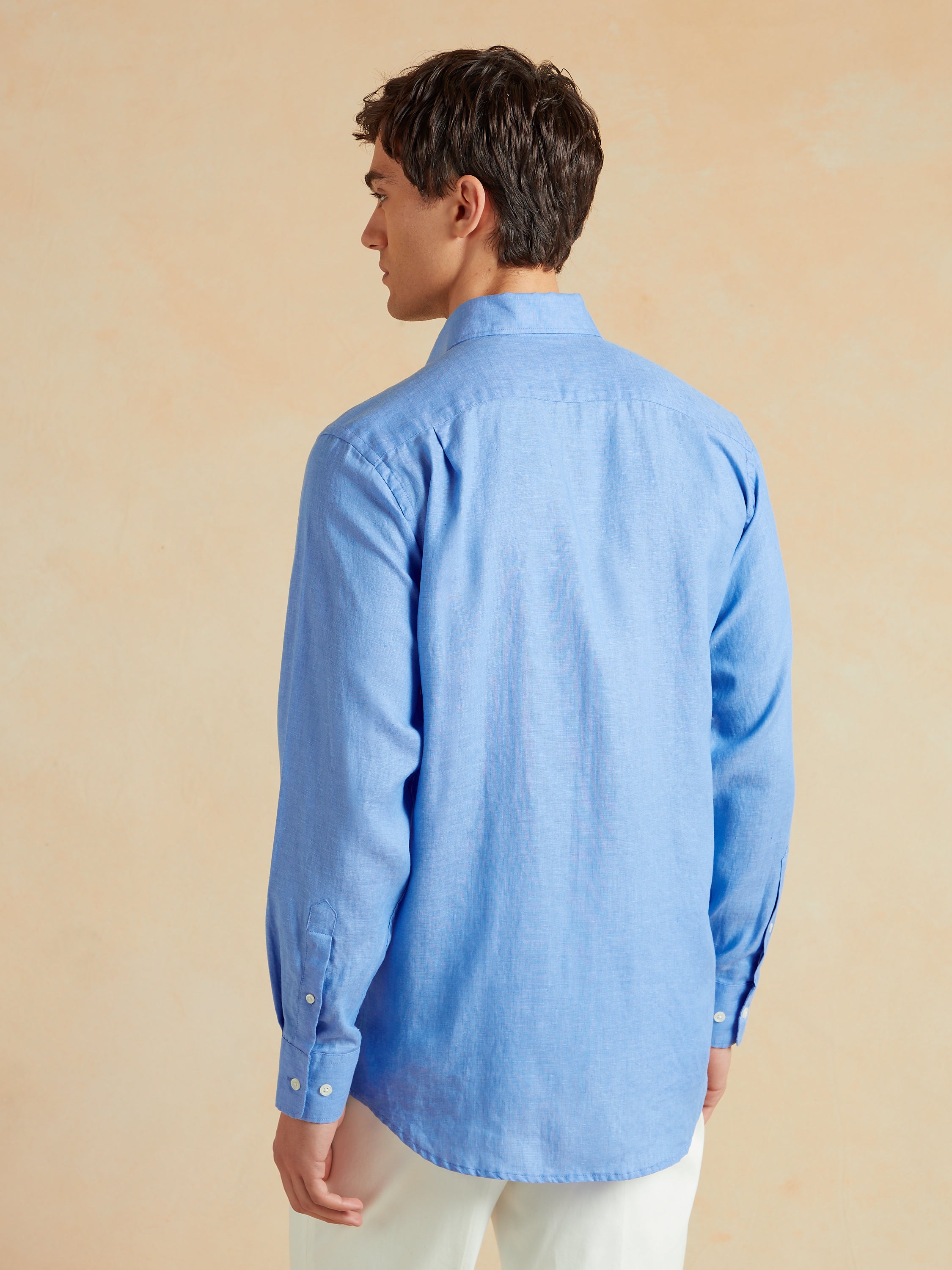Amalfi Linen Shirt - Ocean Blue